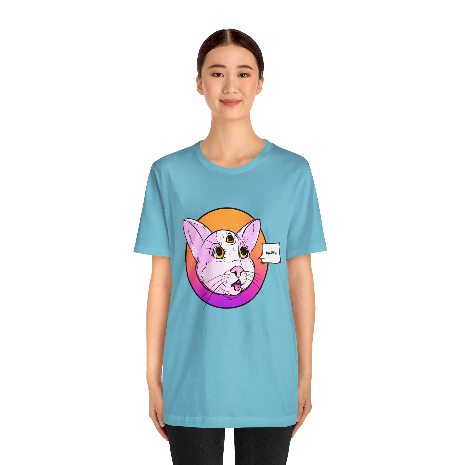 MLEM Cat Jersey Short Sleeve Tee T-Shirt Printify   