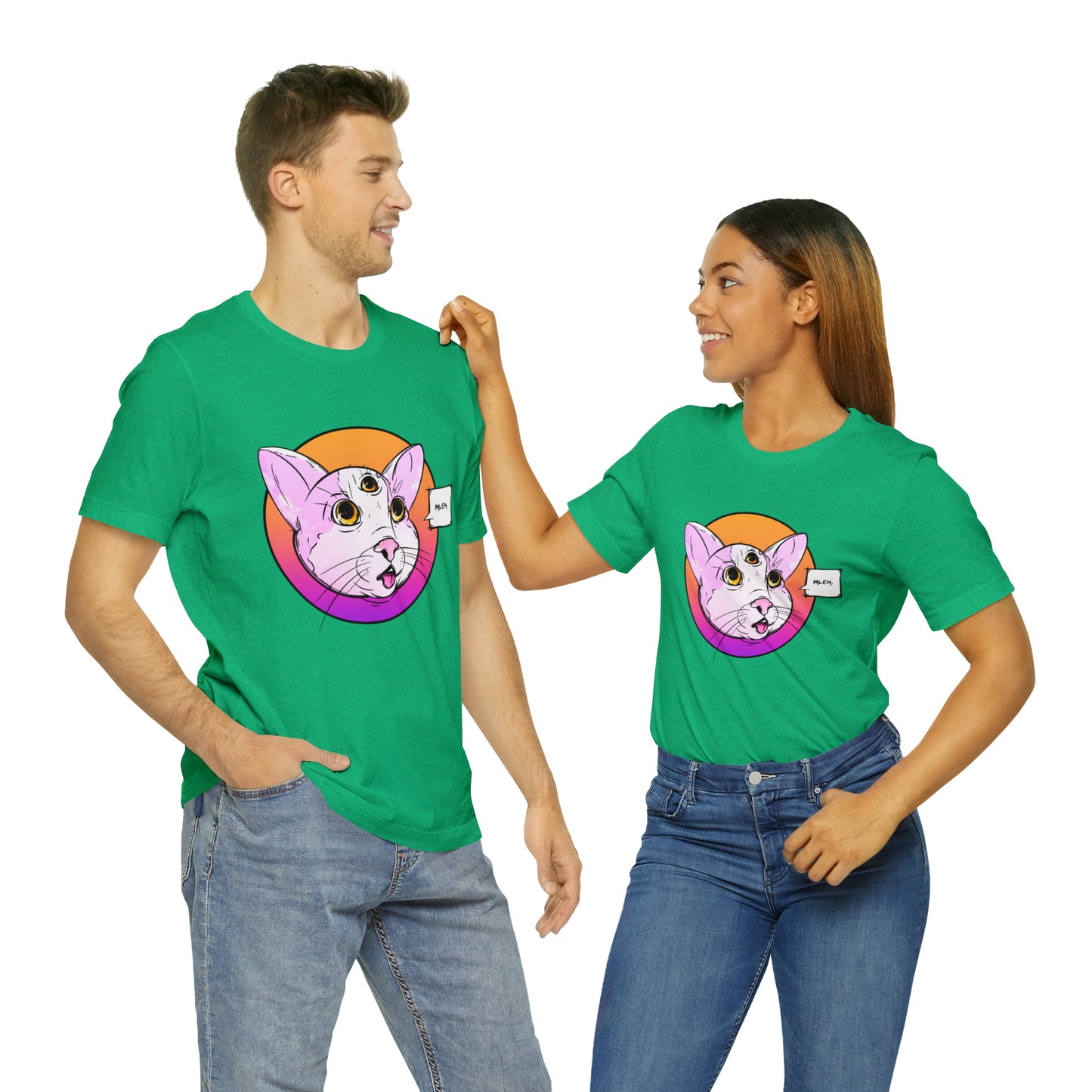 MLEM Cat Jersey Short Sleeve Tee T-Shirt Printify   