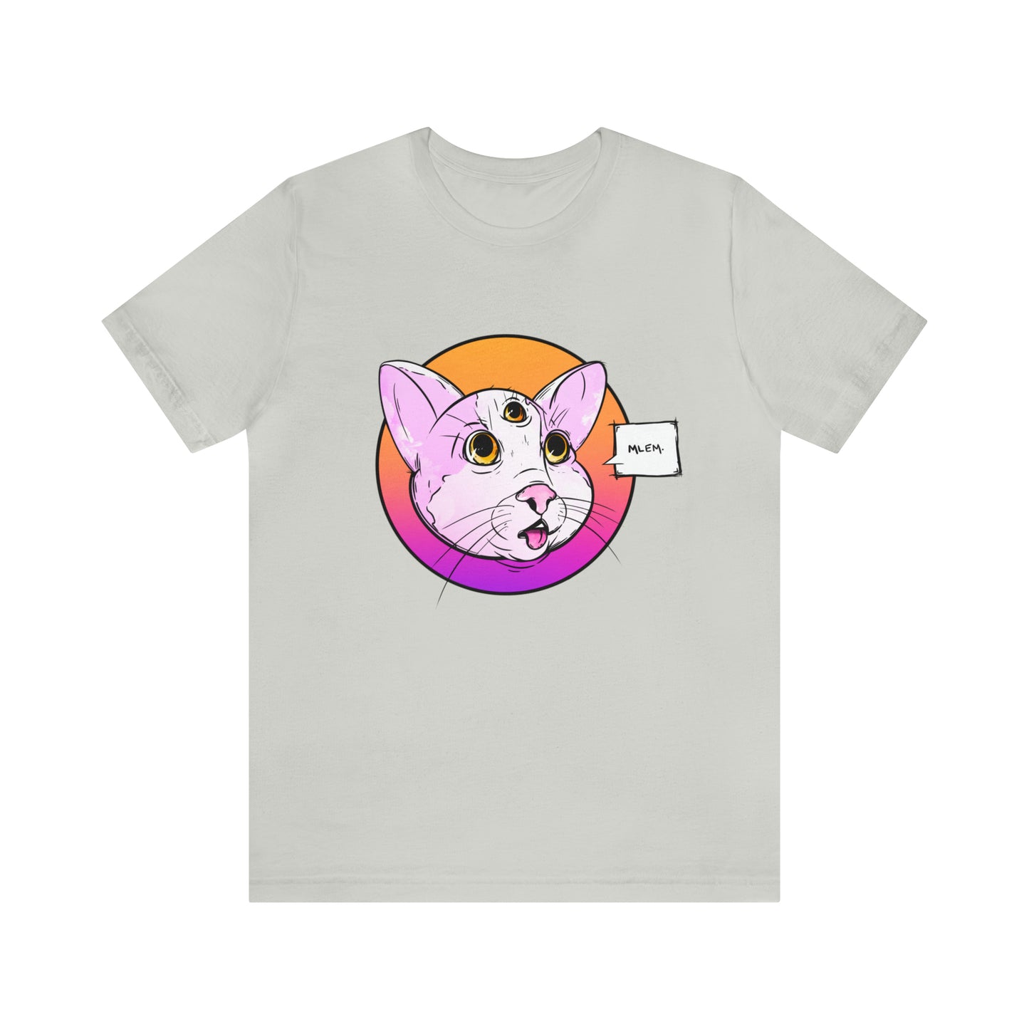 MLEM Cat Jersey Short Sleeve Tee T-Shirt Printify Silver S 