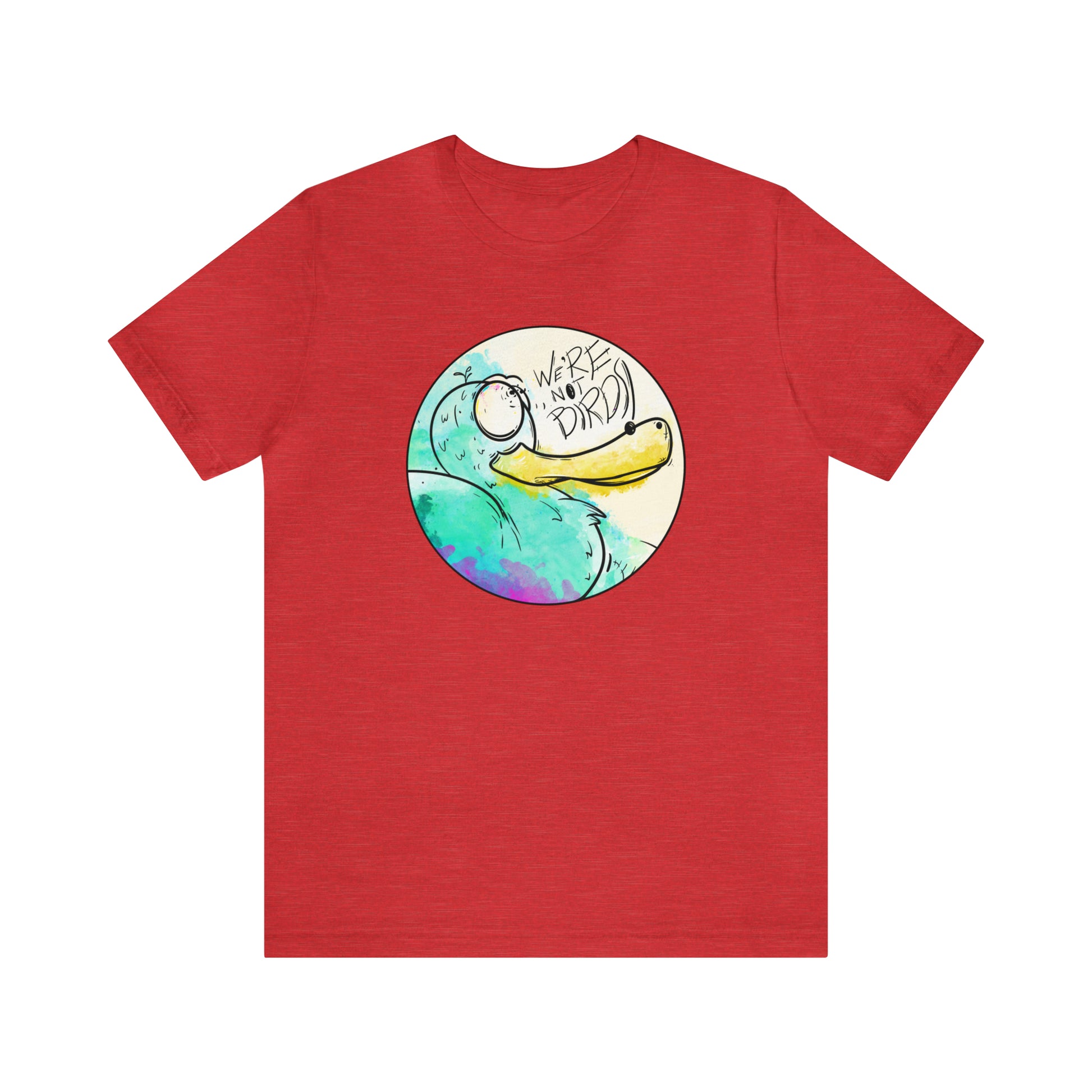 Duck Face Jersey Short Sleeve Tee T-Shirt Printify Heather Red S 