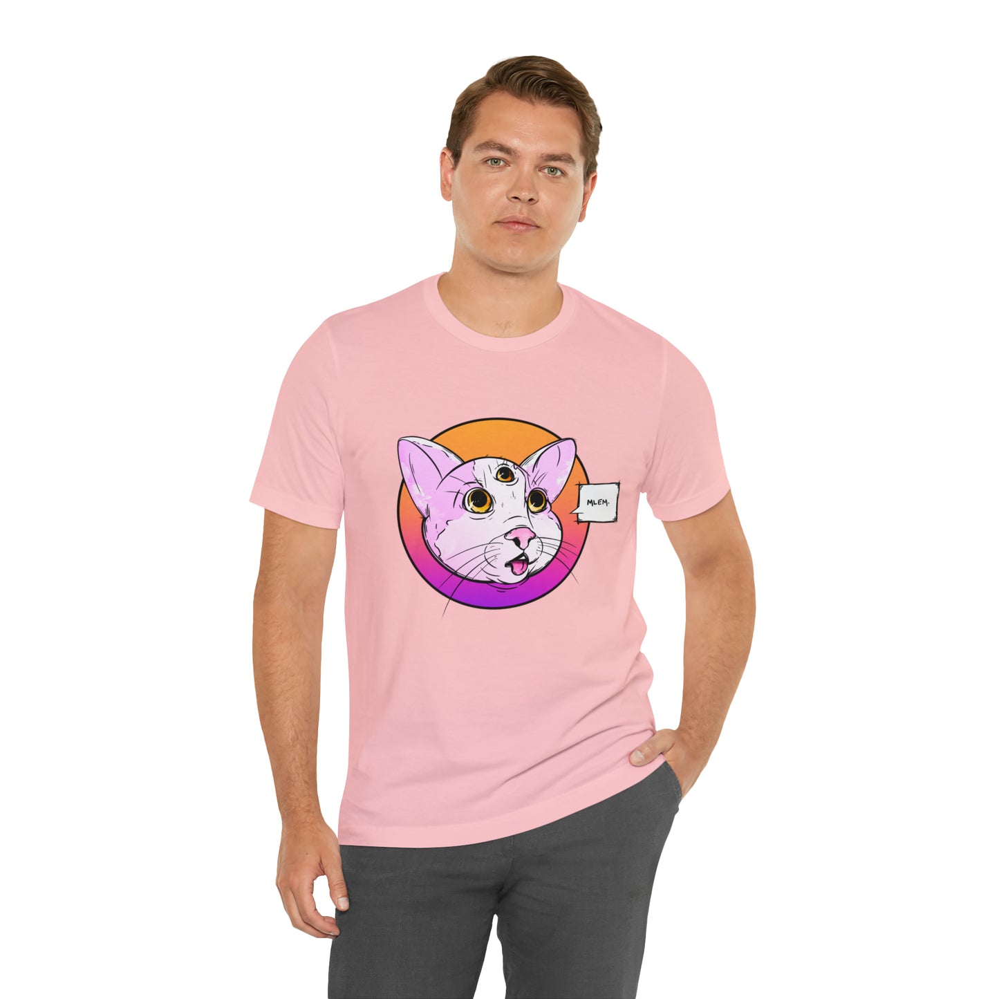 MLEM Cat Jersey Short Sleeve Tee T-Shirt Printify   