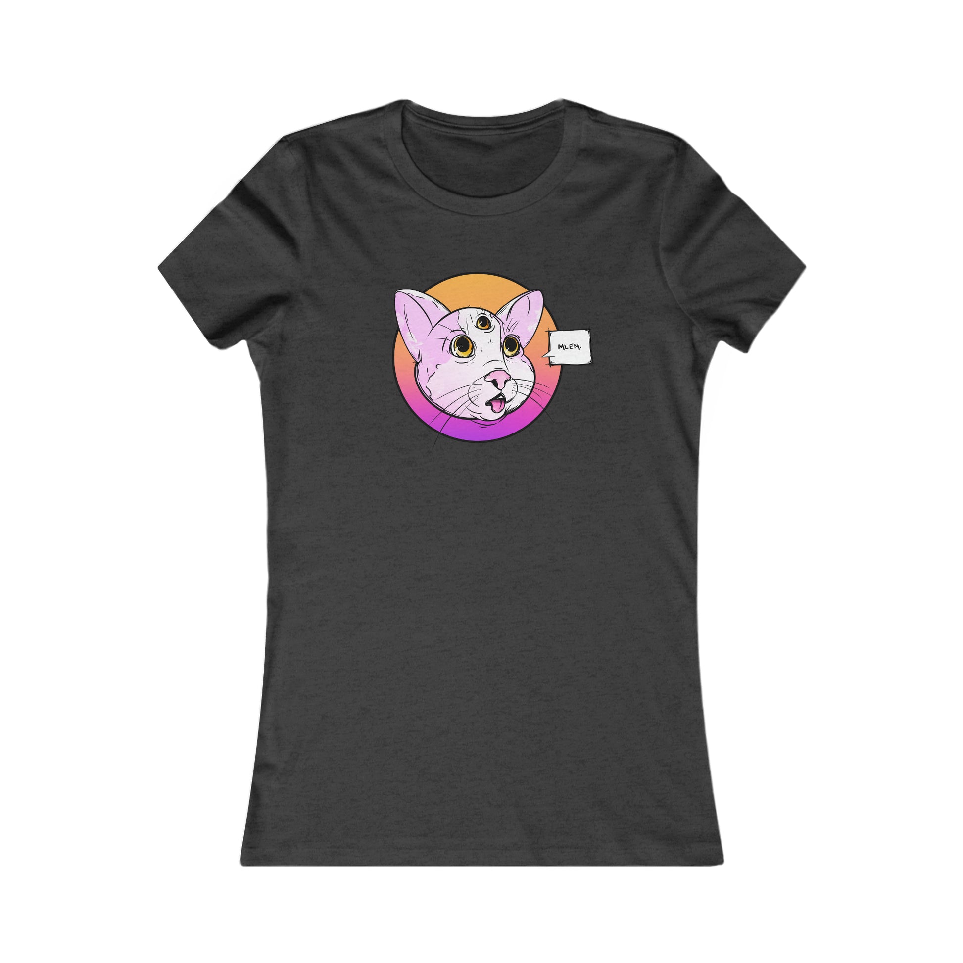 MLEM Cat Women's Tee T-Shirt Printify S Dark Grey Heather 