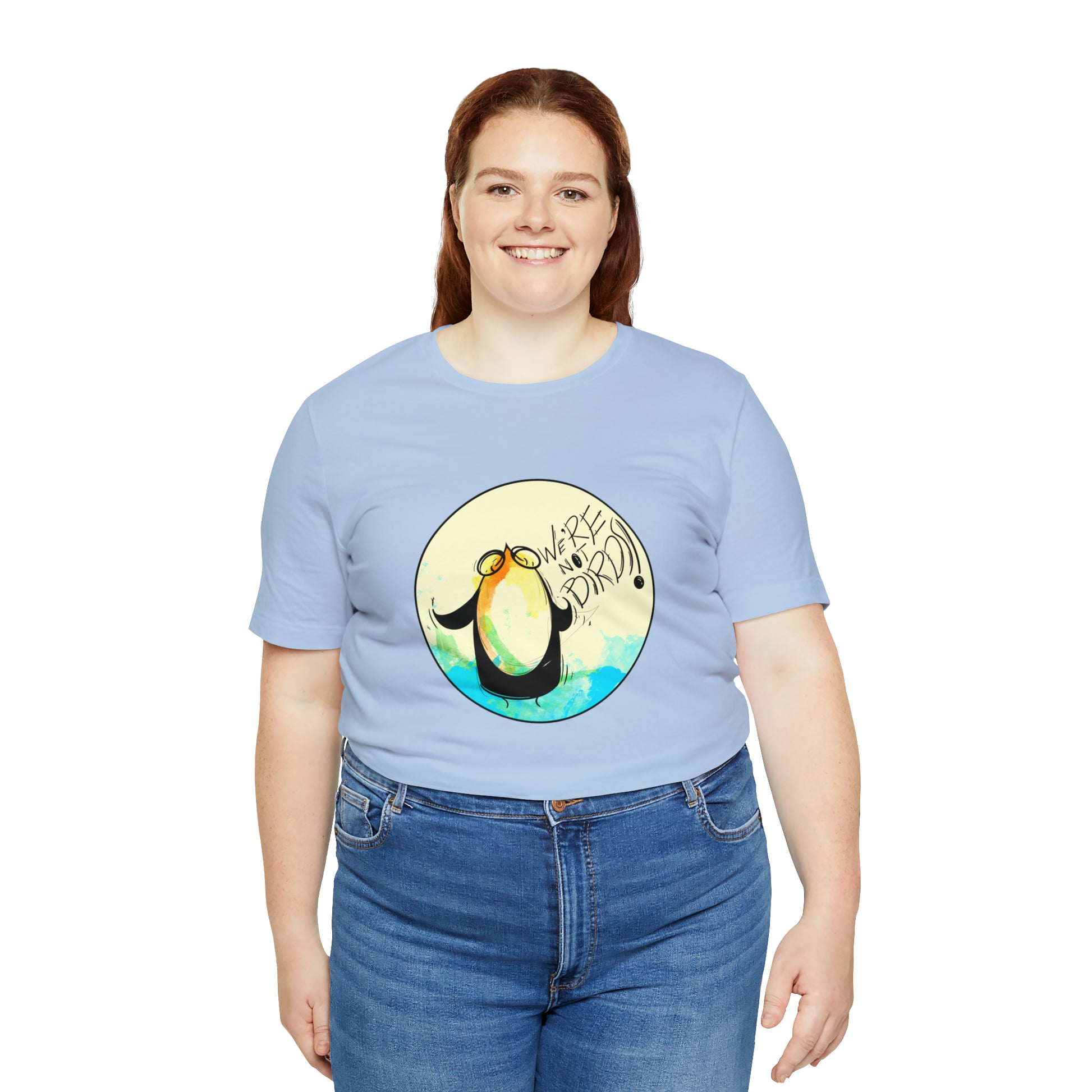 We're Not Birds! Jersey Short Sleeve Tee T-Shirt Printify   