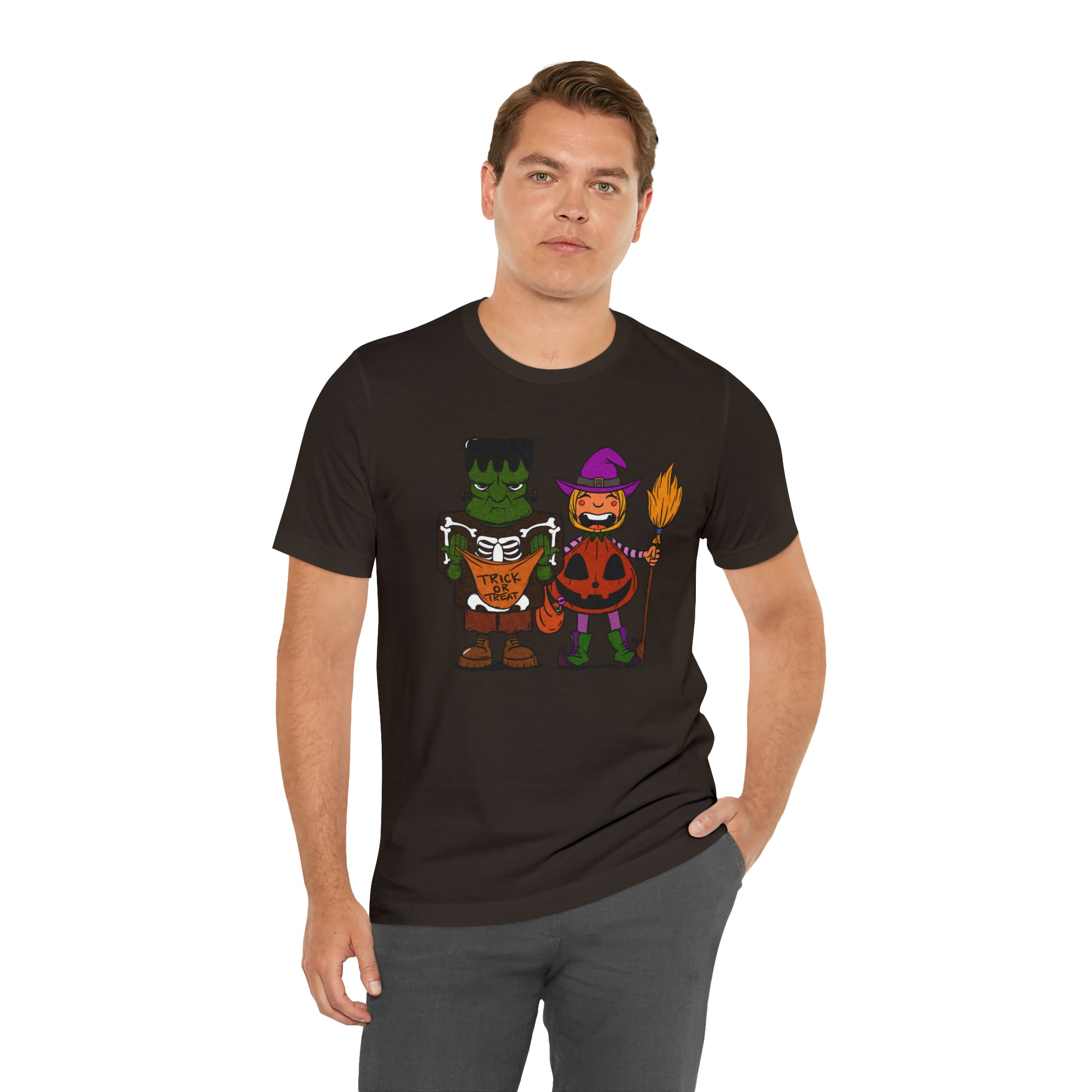 Trick or Treat! T-Shirt Printify Brown M 