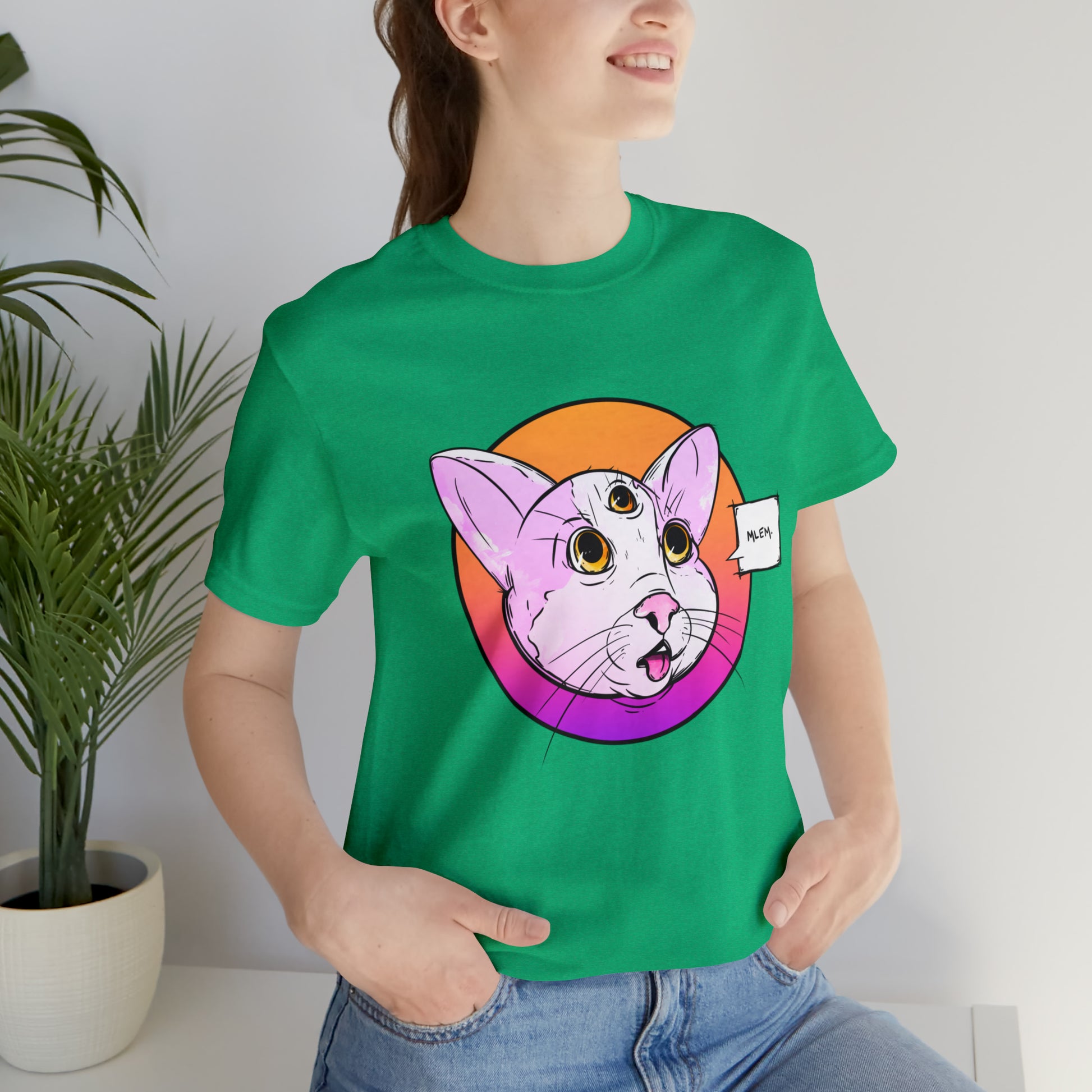 MLEM Cat Jersey Short Sleeve Tee T-Shirt Printify   