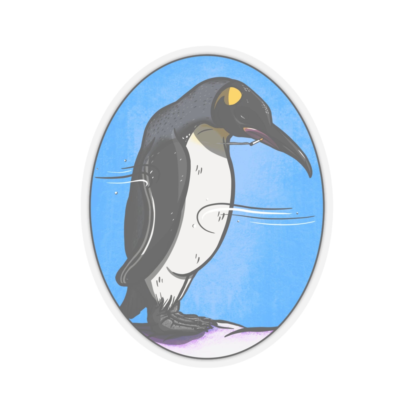 Nihilistic Penguin Vinyl Sticker Paper products Printify 3" × 3" Transparent 