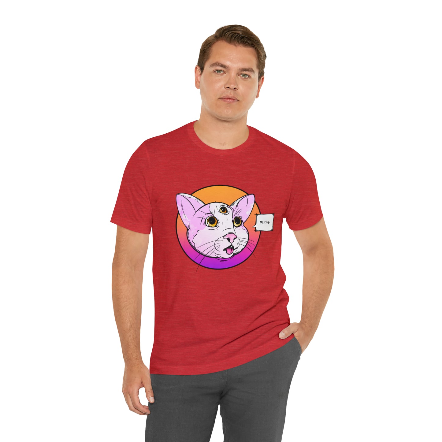 MLEM Cat Jersey Short Sleeve Tee T-Shirt Printify   