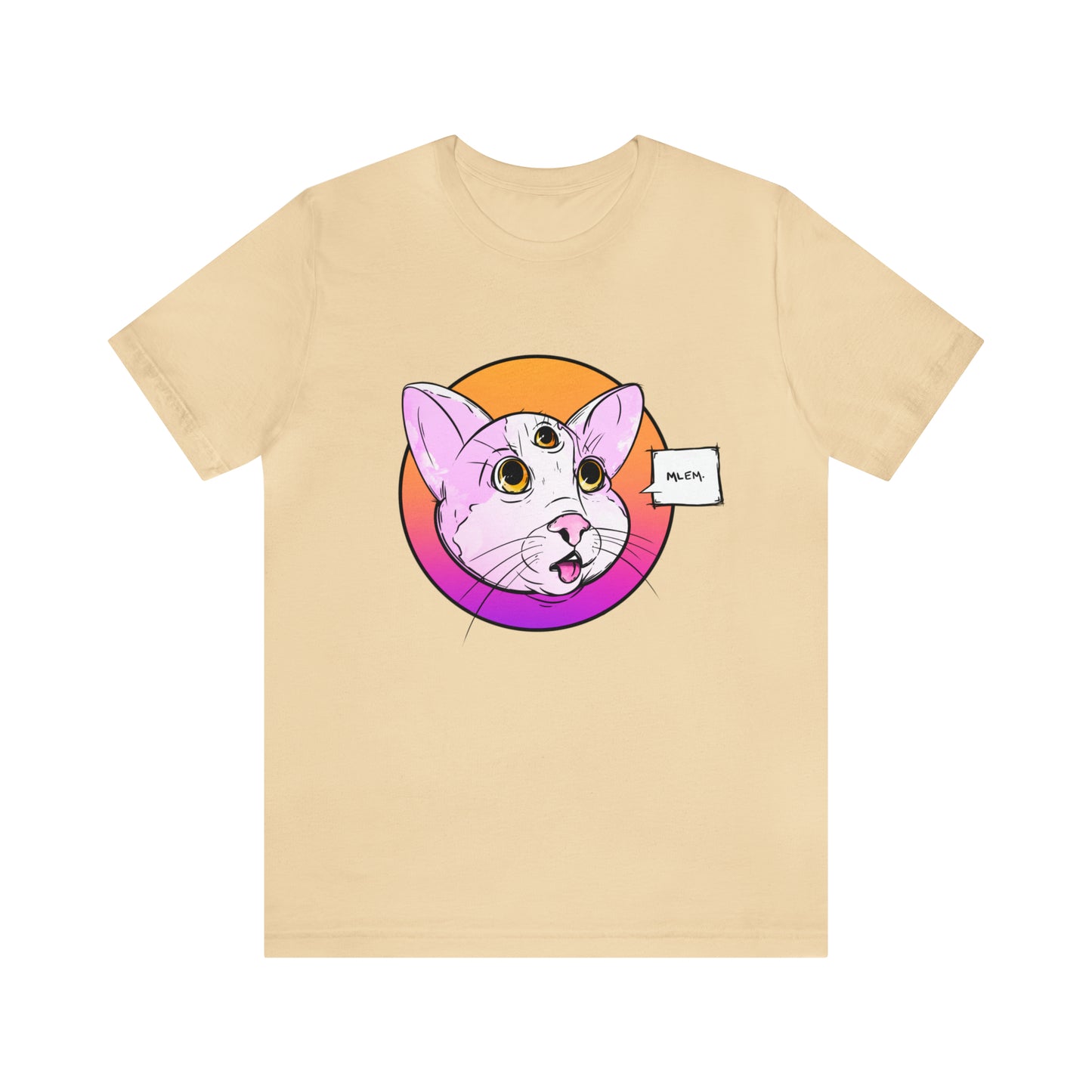 MLEM Cat Jersey Short Sleeve Tee T-Shirt Printify Soft Cream S 