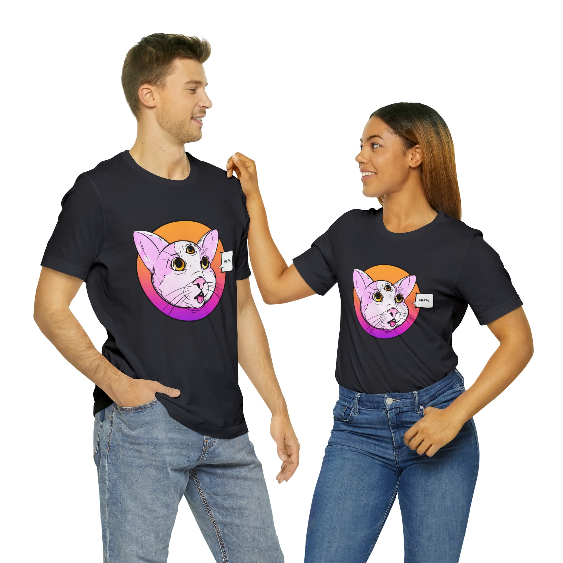 MLEM Cat Jersey Short Sleeve Tee T-Shirt Printify   