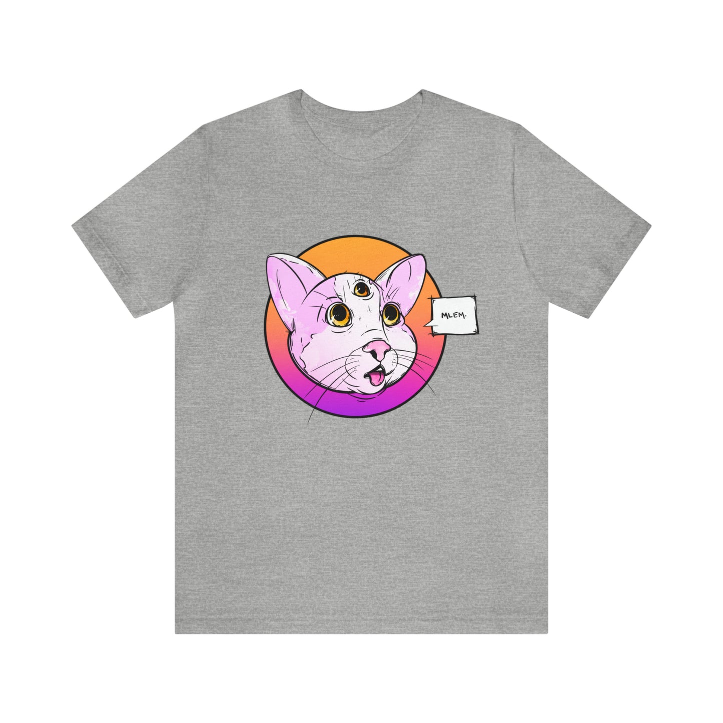MLEM Cat Jersey Short Sleeve Tee T-Shirt Printify Athletic Heather S 