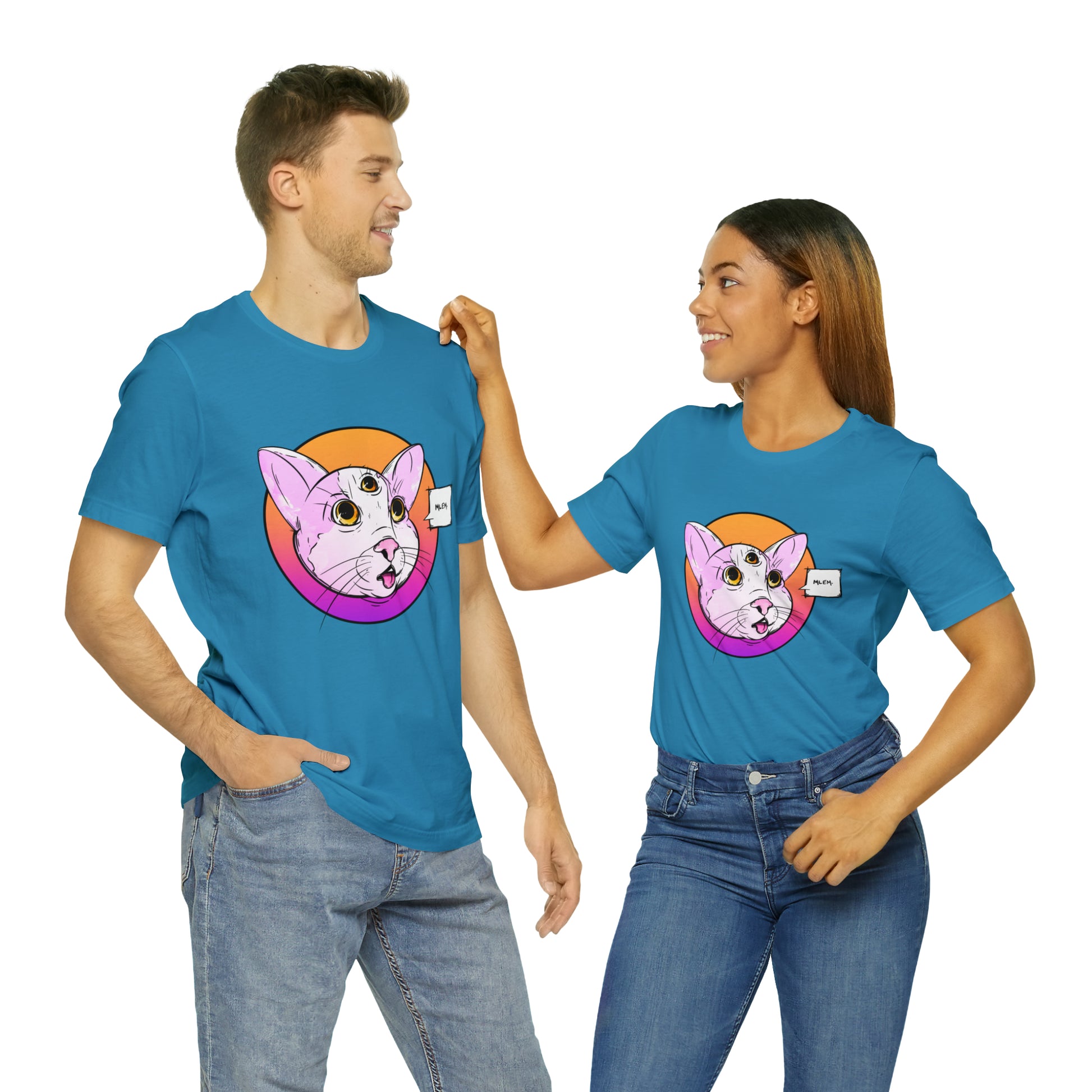 MLEM Cat Jersey Short Sleeve Tee T-Shirt Printify   