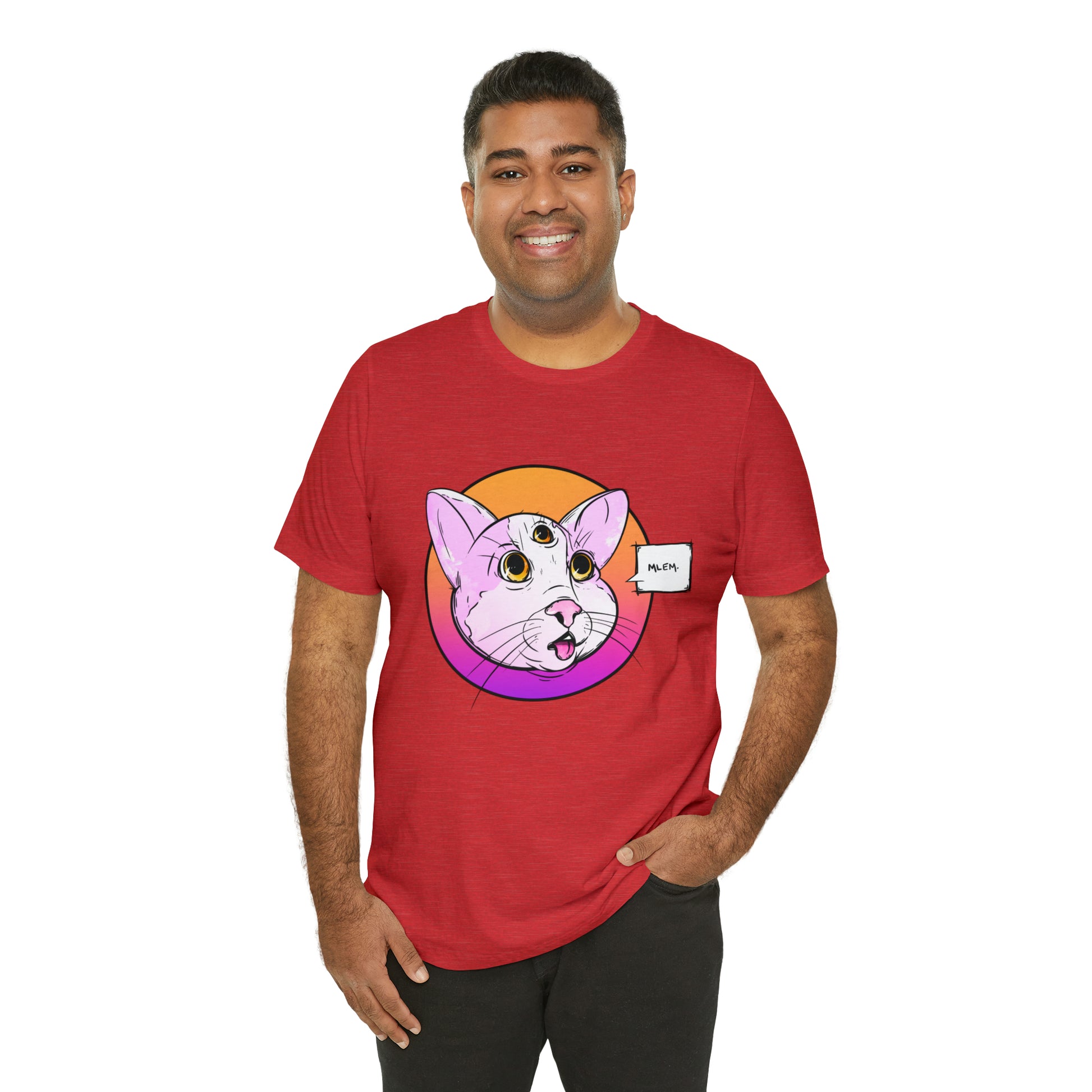 MLEM Cat Jersey Short Sleeve Tee T-Shirt Printify   