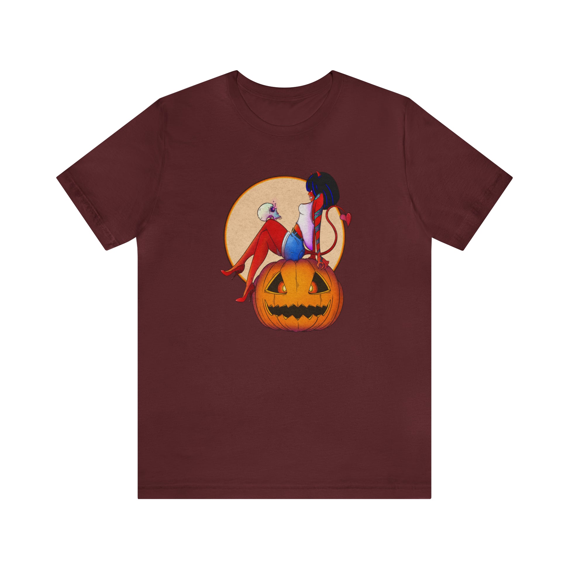 Red Devil Short Sleeve Tee T-Shirt Printify Maroon S 