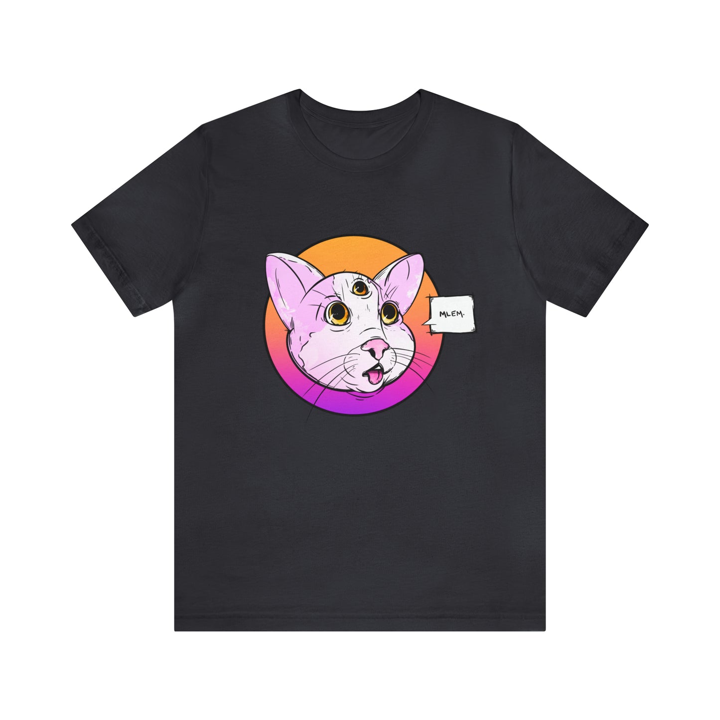 MLEM Cat Jersey Short Sleeve Tee T-Shirt Printify Dark Grey S 