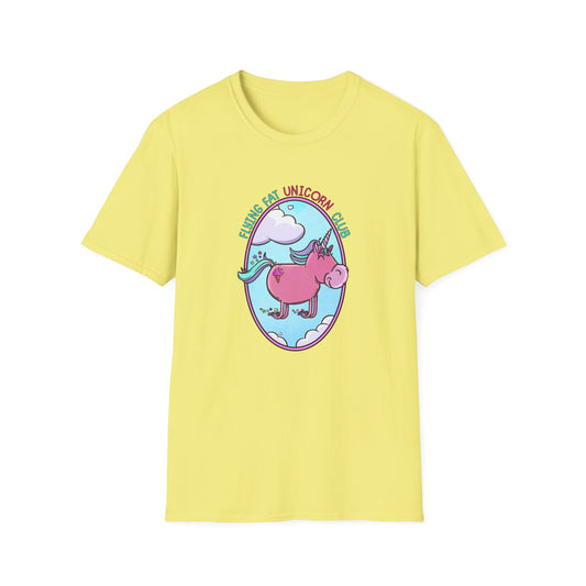 Flying Fat Unicorn Club T-Shirt Printify Cornsilk S 