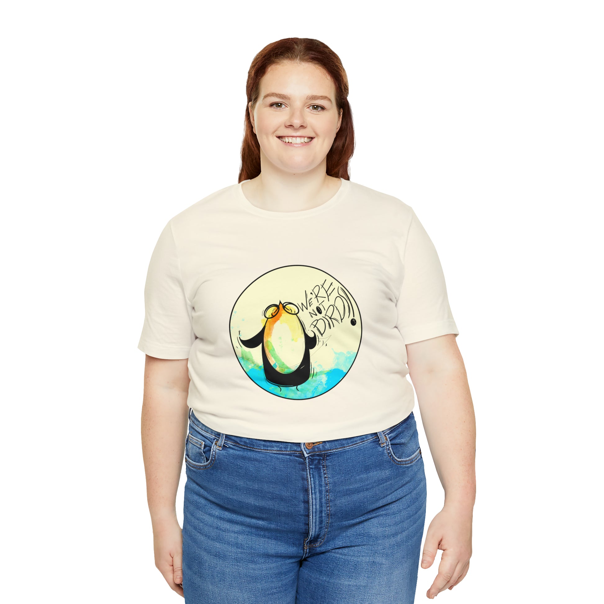 We're Not Birds! Jersey Short Sleeve Tee T-Shirt Printify   