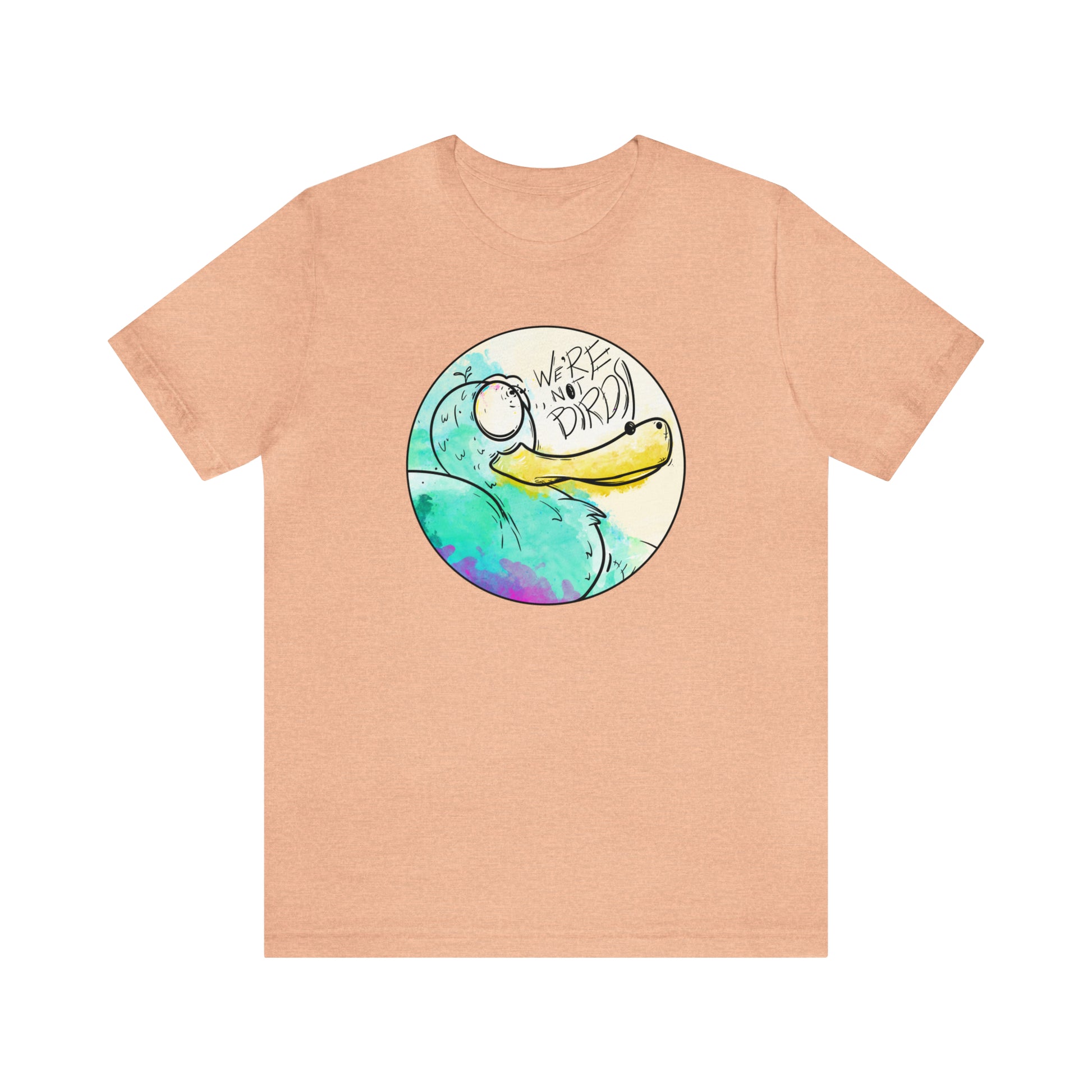 Duck Face Jersey Short Sleeve Tee T-Shirt Printify Heather Peach S 