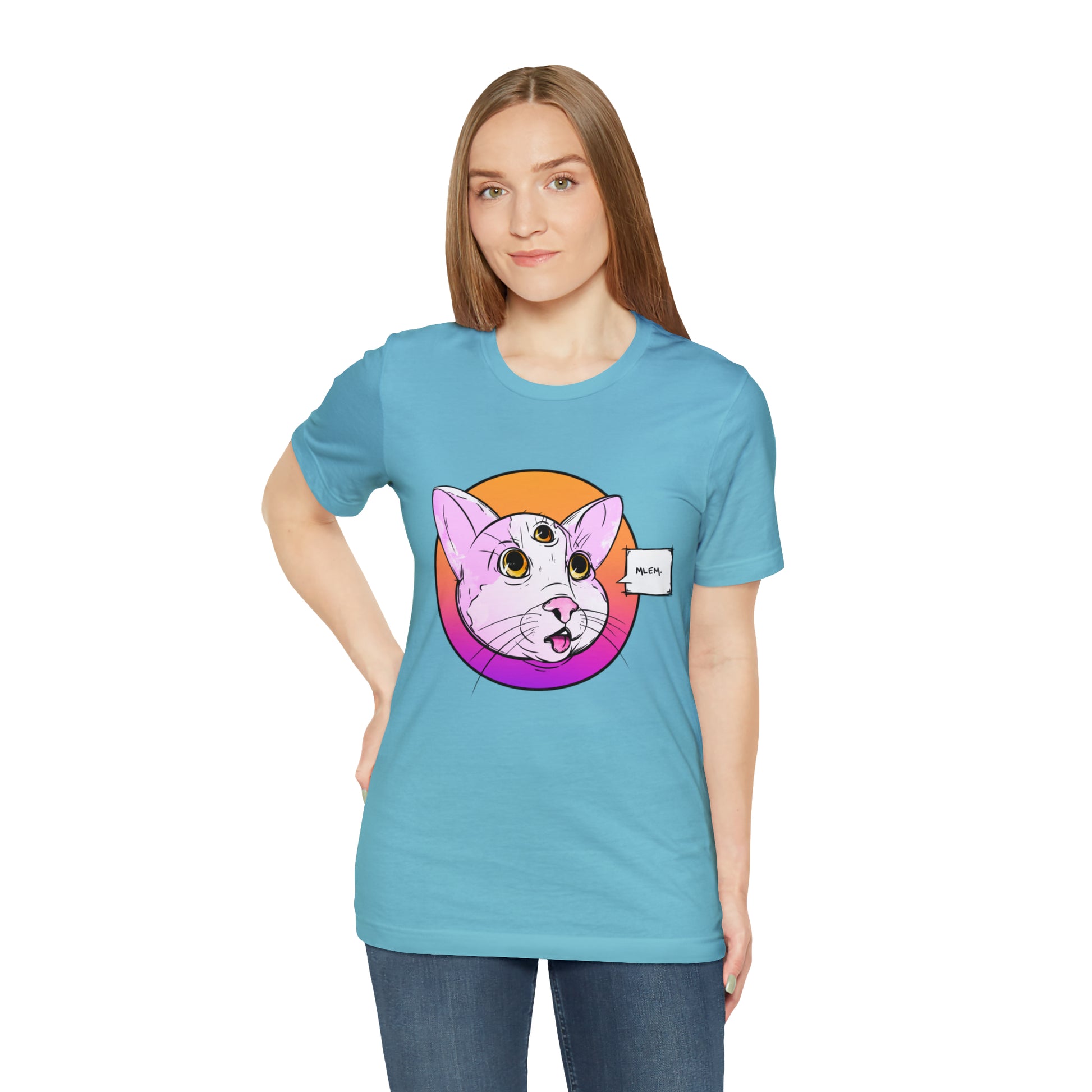 MLEM Cat Jersey Short Sleeve Tee T-Shirt Printify   