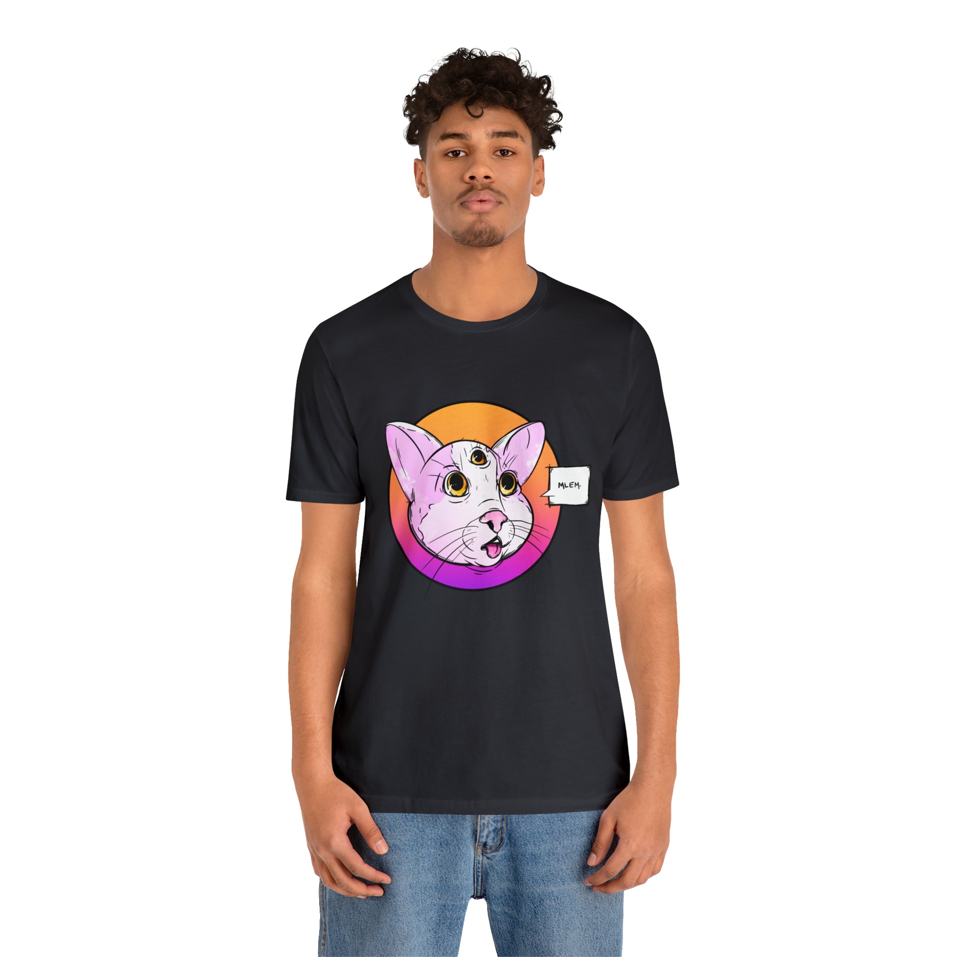 MLEM Cat Jersey Short Sleeve Tee T-Shirt Printify   