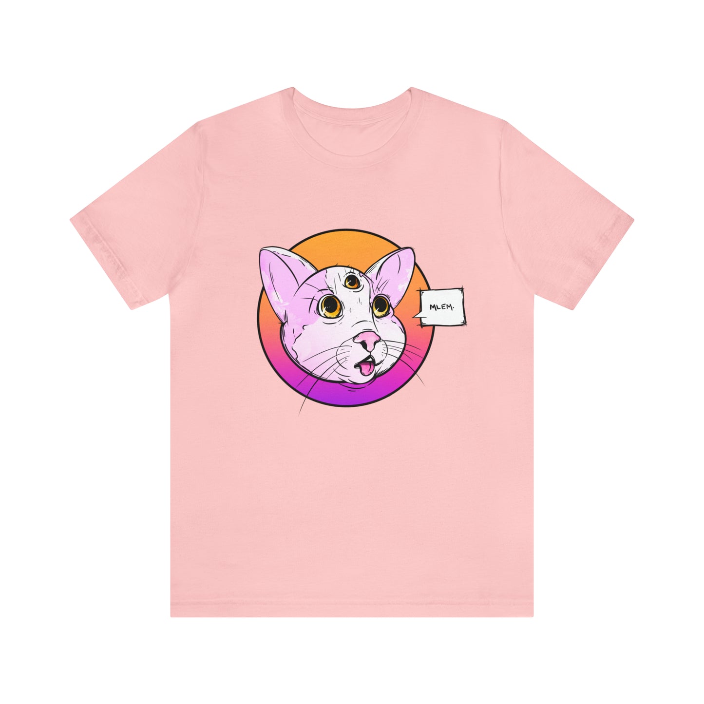 MLEM Cat Jersey Short Sleeve Tee T-Shirt Printify Pink S 