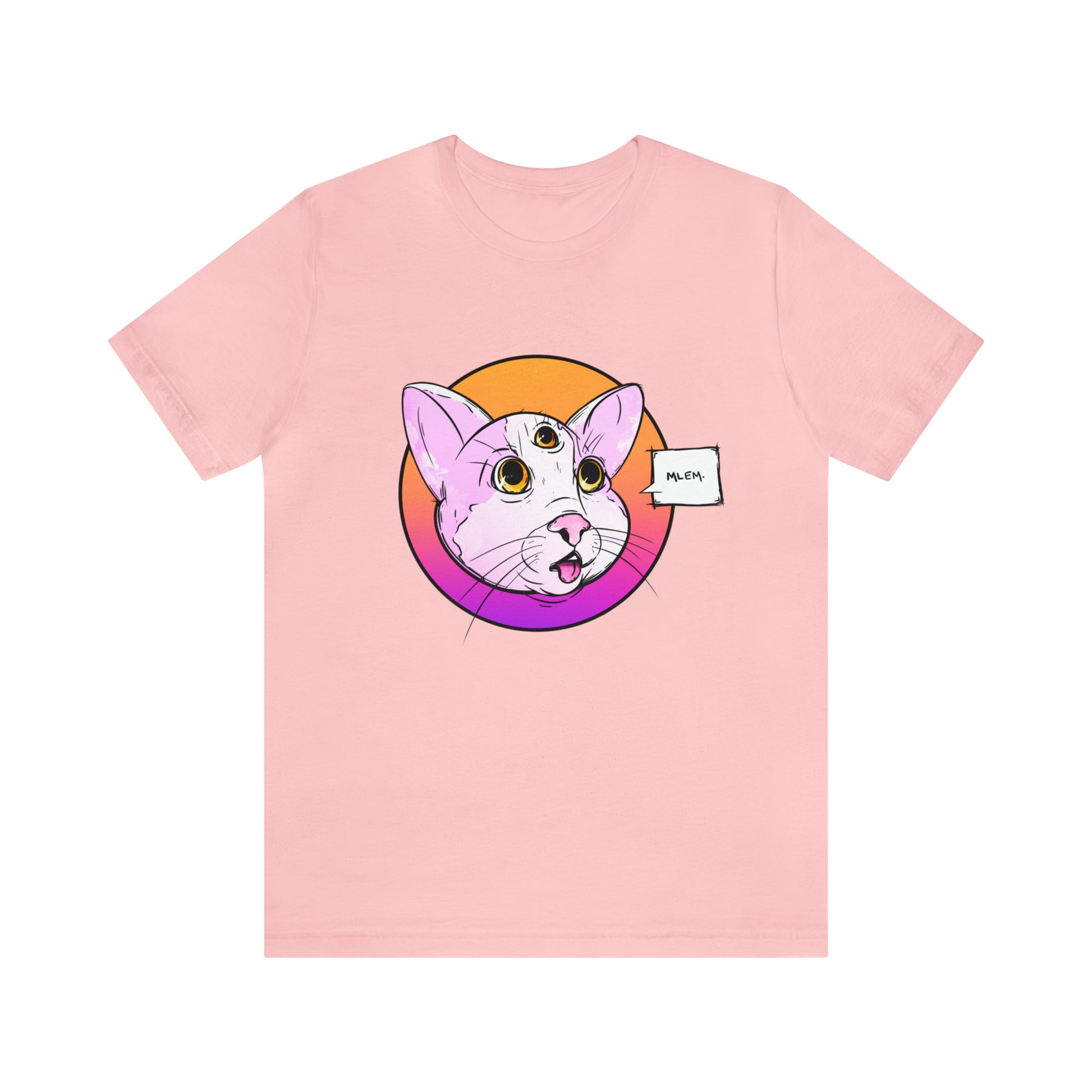 MLEM Cat Jersey Short Sleeve Tee T-Shirt Printify Pink S 