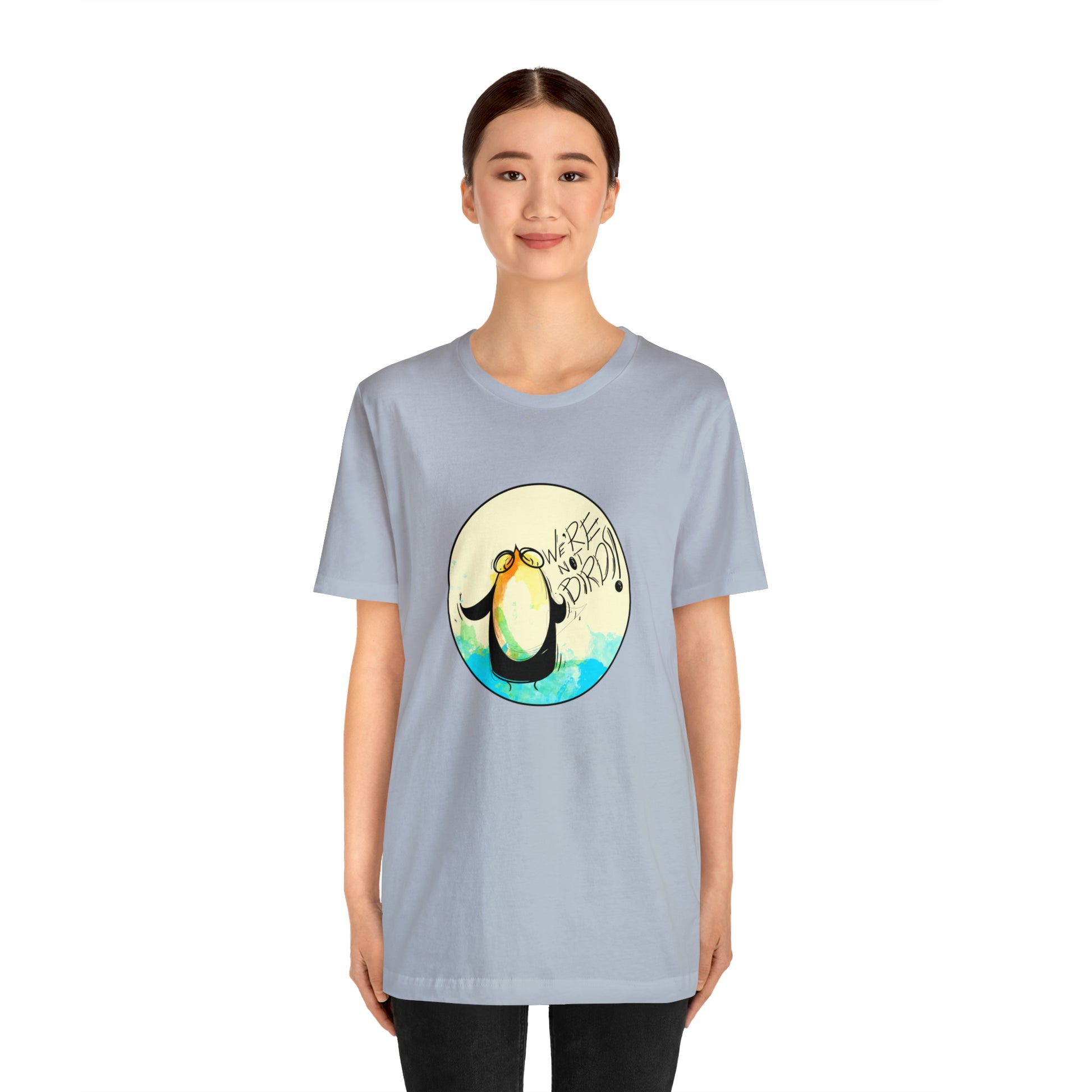 We're Not Birds! Jersey Short Sleeve Tee T-Shirt Printify   