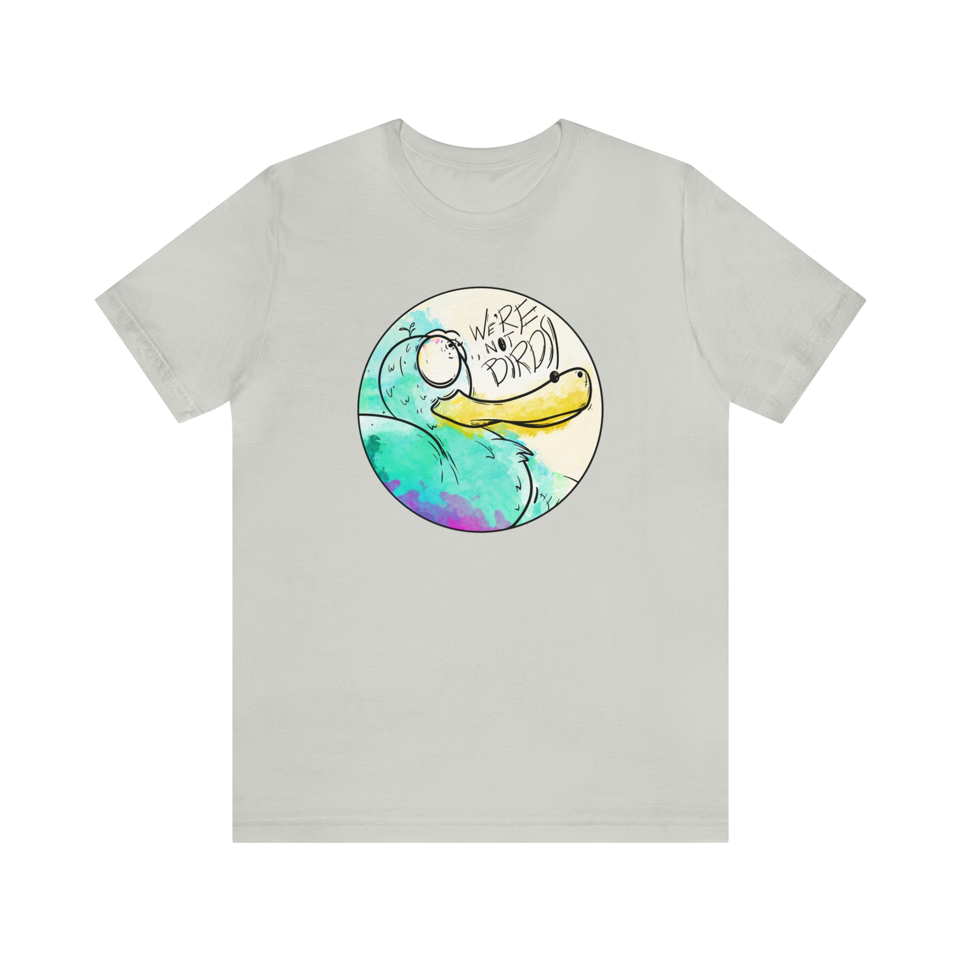 Duck Face Jersey Short Sleeve Tee T-Shirt Printify Silver S 