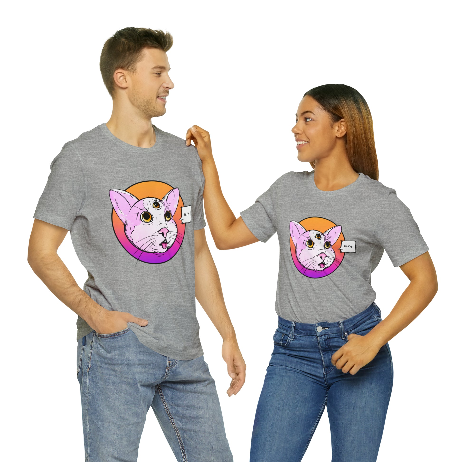 MLEM Cat Jersey Short Sleeve Tee T-Shirt Printify   