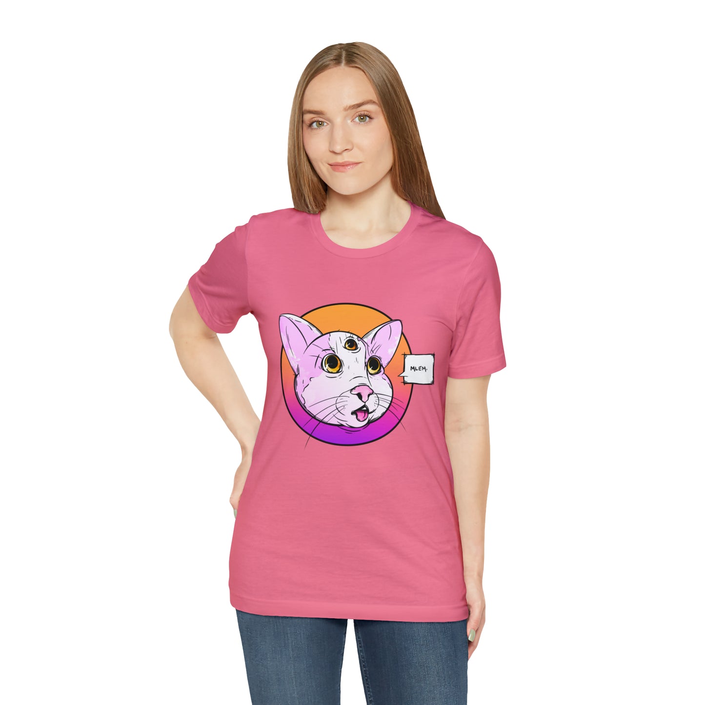 MLEM Cat Jersey Short Sleeve Tee T-Shirt Printify   