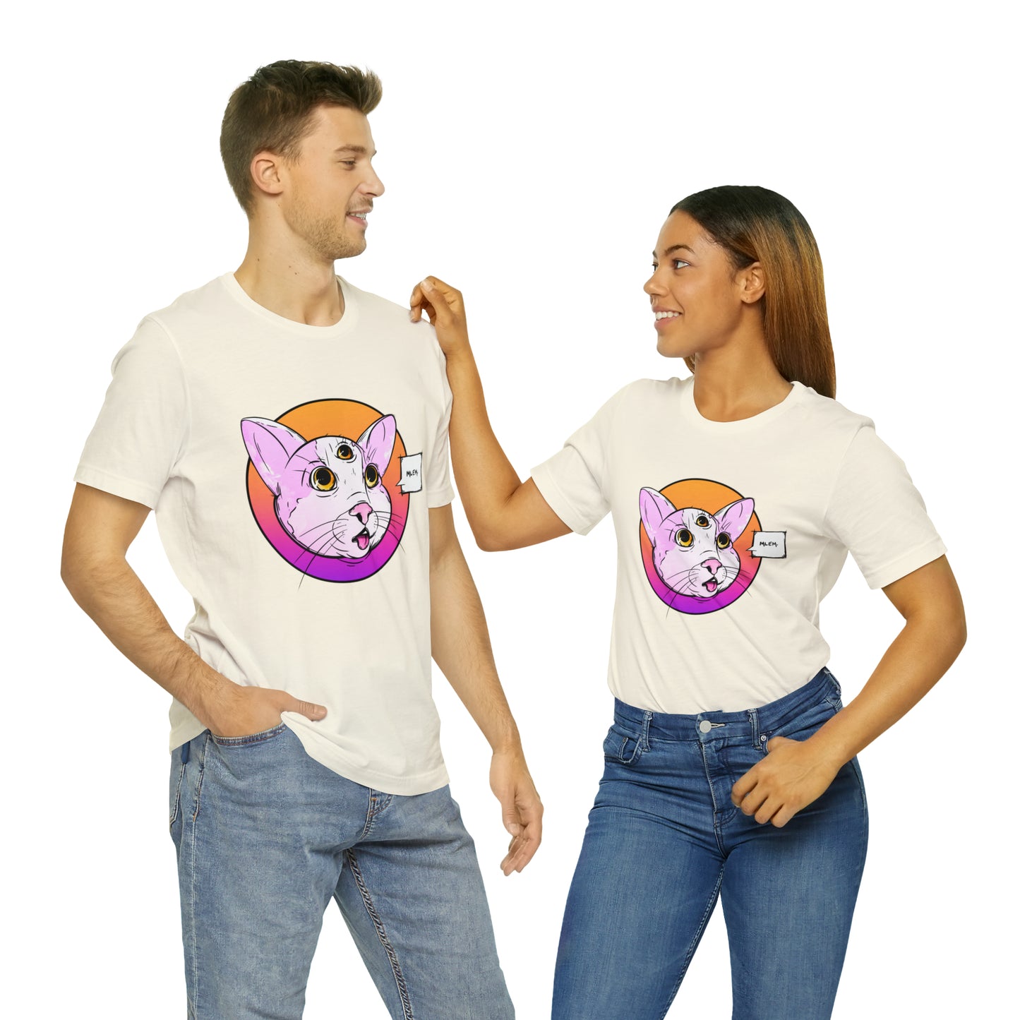 MLEM Cat Jersey Short Sleeve Tee T-Shirt Printify   