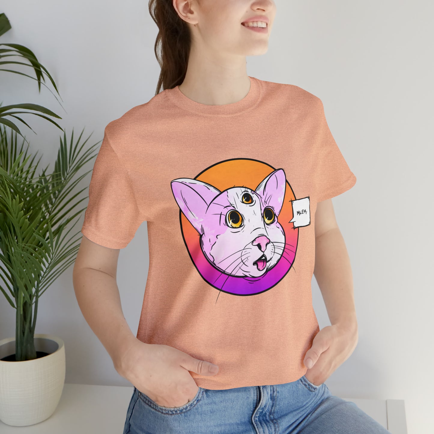 MLEM Cat Jersey Short Sleeve Tee T-Shirt Printify   