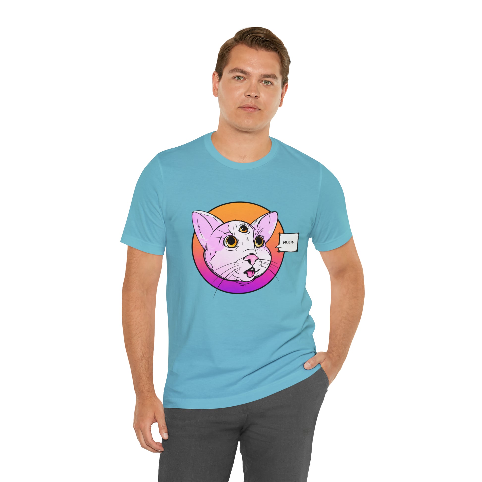 MLEM Cat Jersey Short Sleeve Tee T-Shirt Printify   