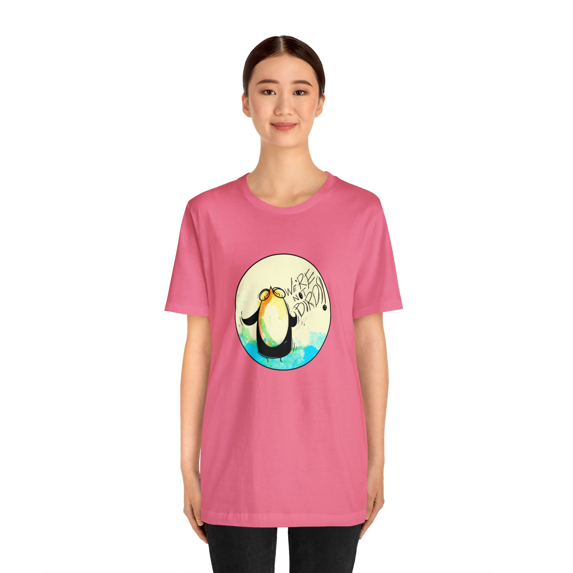 We're Not Birds! Jersey Short Sleeve Tee T-Shirt Printify   