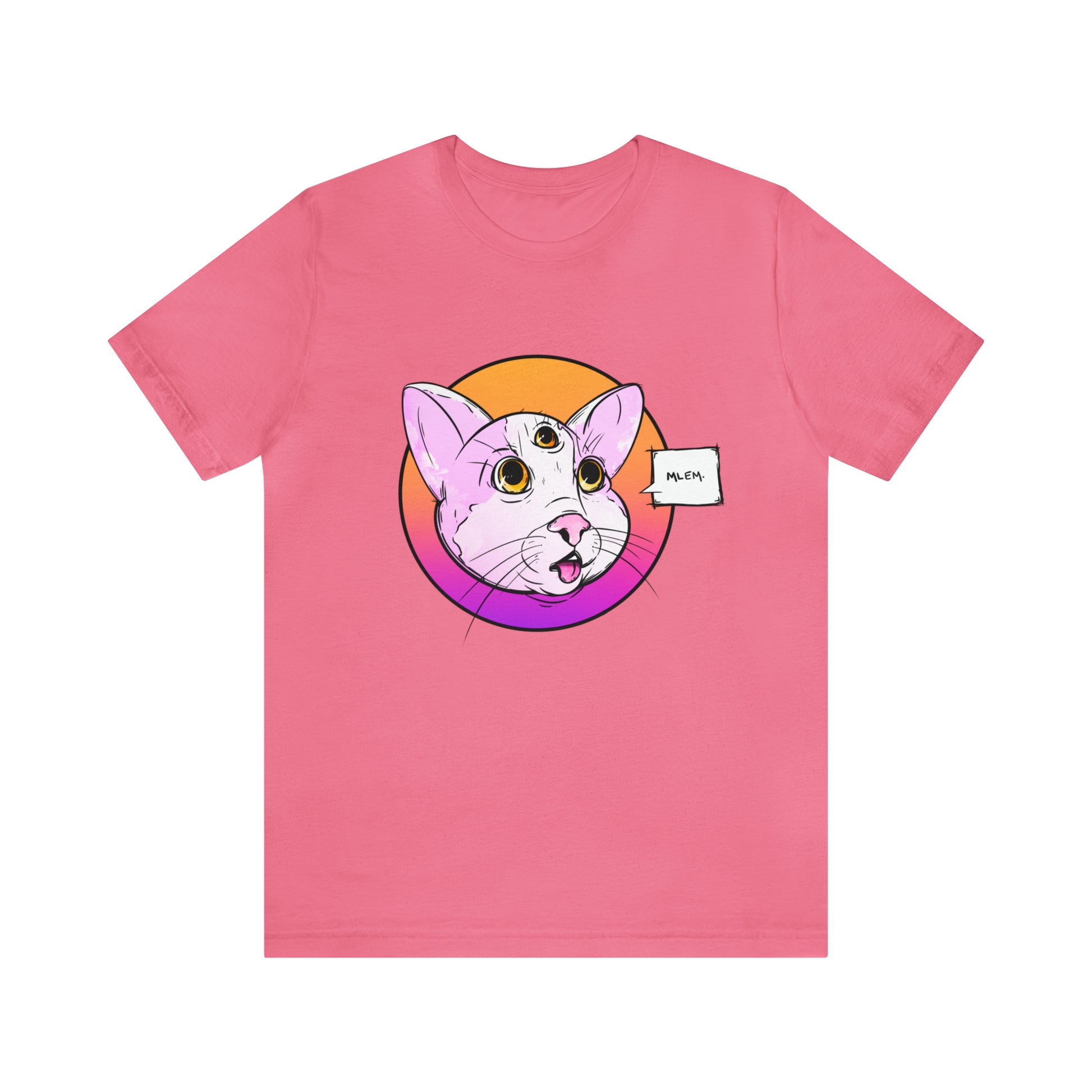 MLEM Cat Jersey Short Sleeve Tee T-Shirt Printify Charity Pink S 