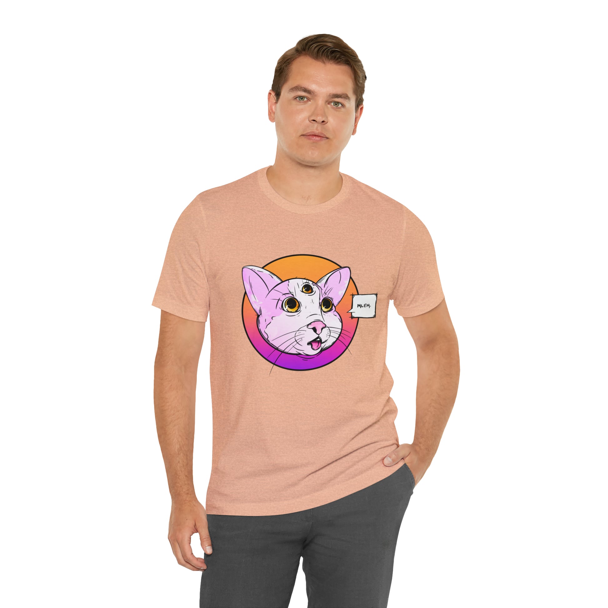 MLEM Cat Jersey Short Sleeve Tee T-Shirt Printify   