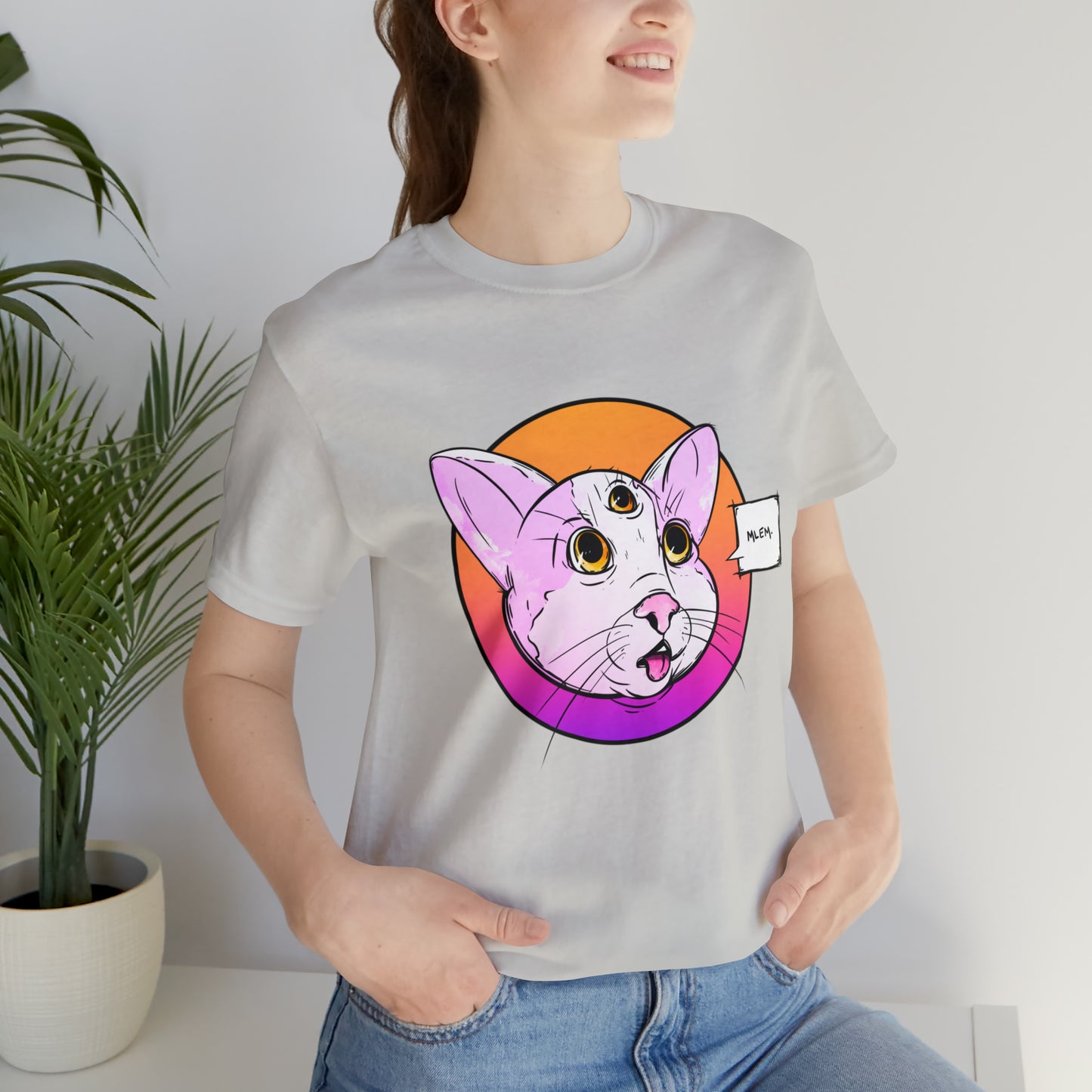 MLEM Cat Jersey Short Sleeve Tee T-Shirt Printify   