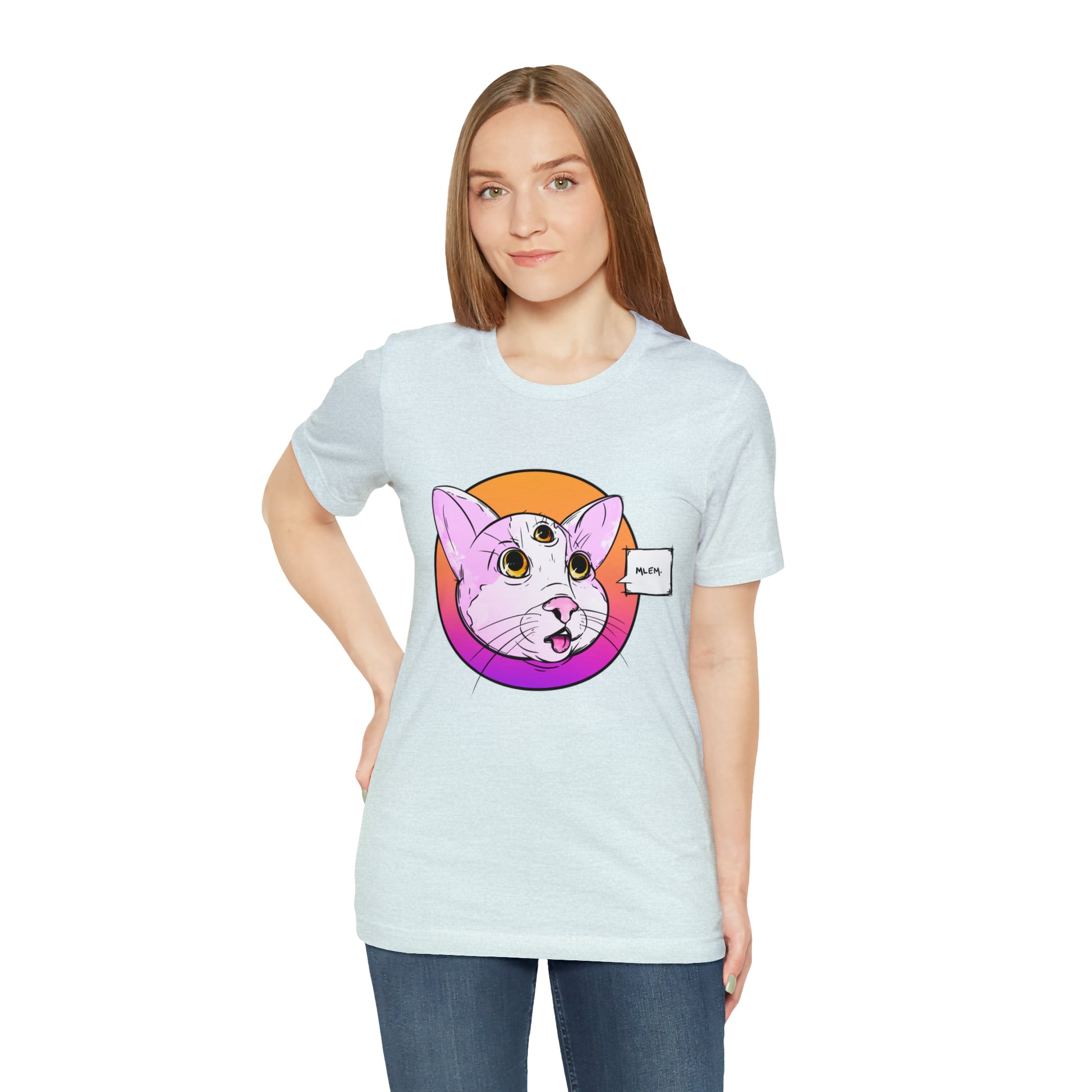 MLEM Cat Jersey Short Sleeve Tee T-Shirt Printify   