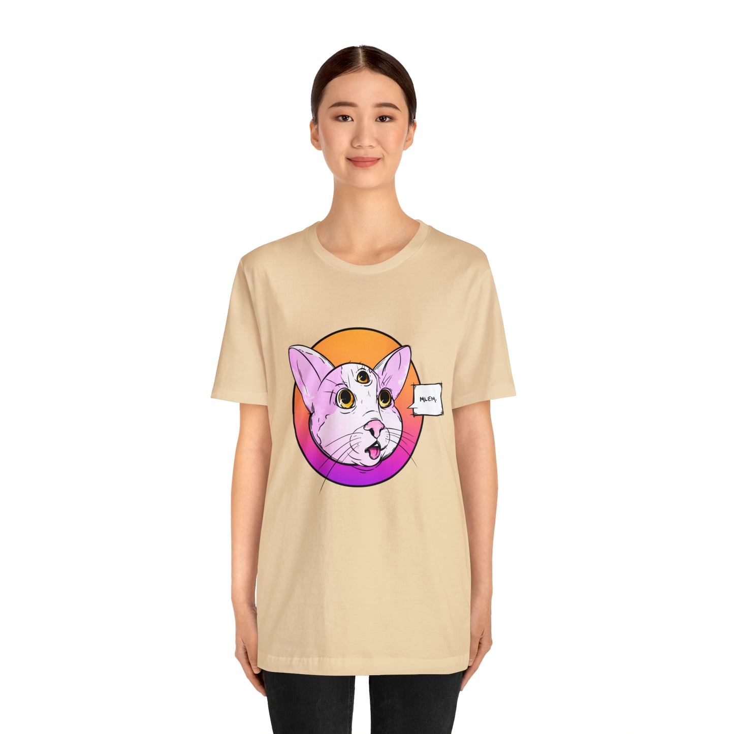 MLEM Cat Jersey Short Sleeve Tee T-Shirt Printify   