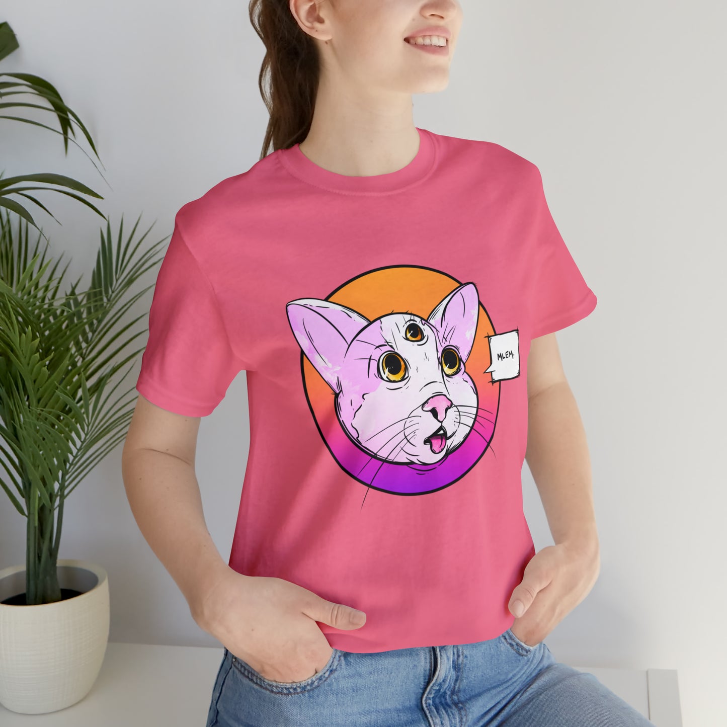 MLEM Cat Jersey Short Sleeve Tee T-Shirt Printify   