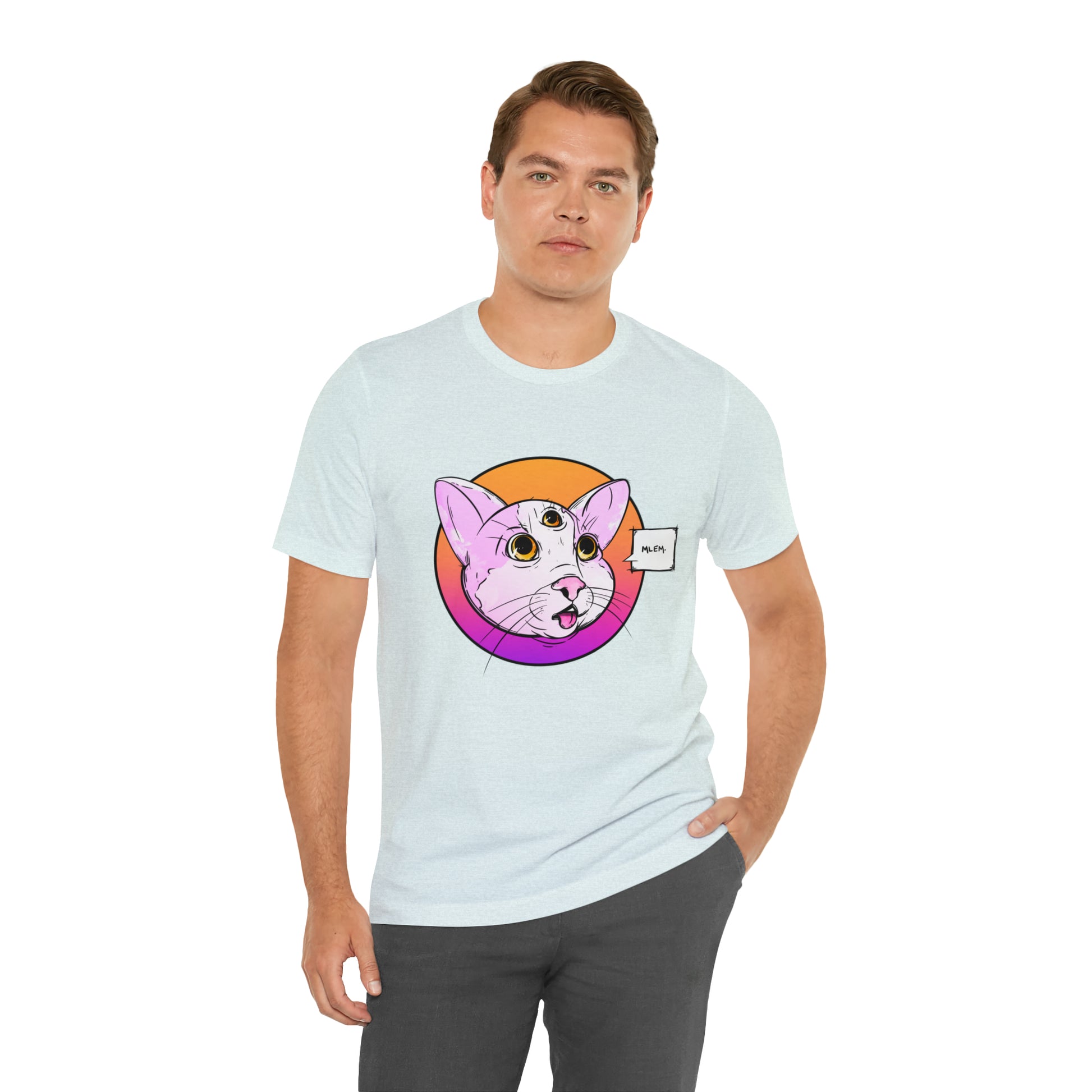 MLEM Cat Jersey Short Sleeve Tee T-Shirt Printify   