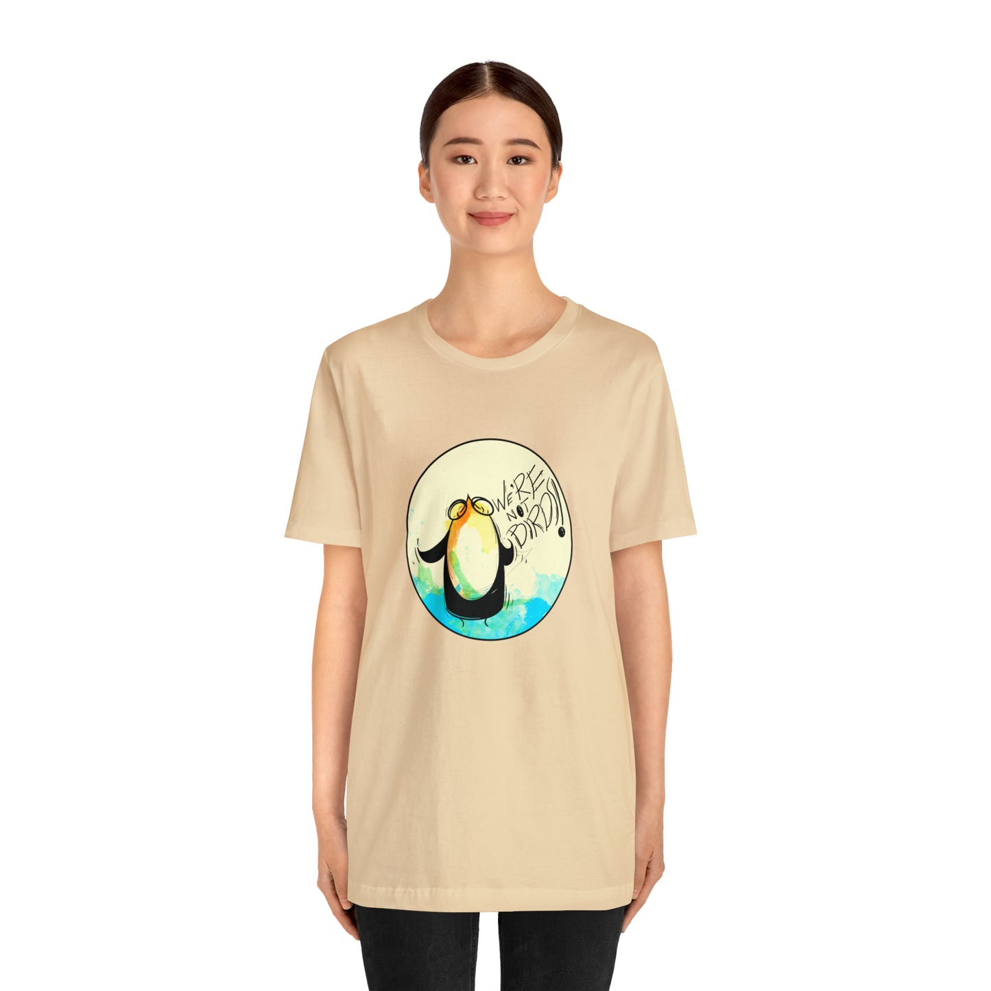 We're Not Birds! Jersey Short Sleeve Tee T-Shirt Printify   