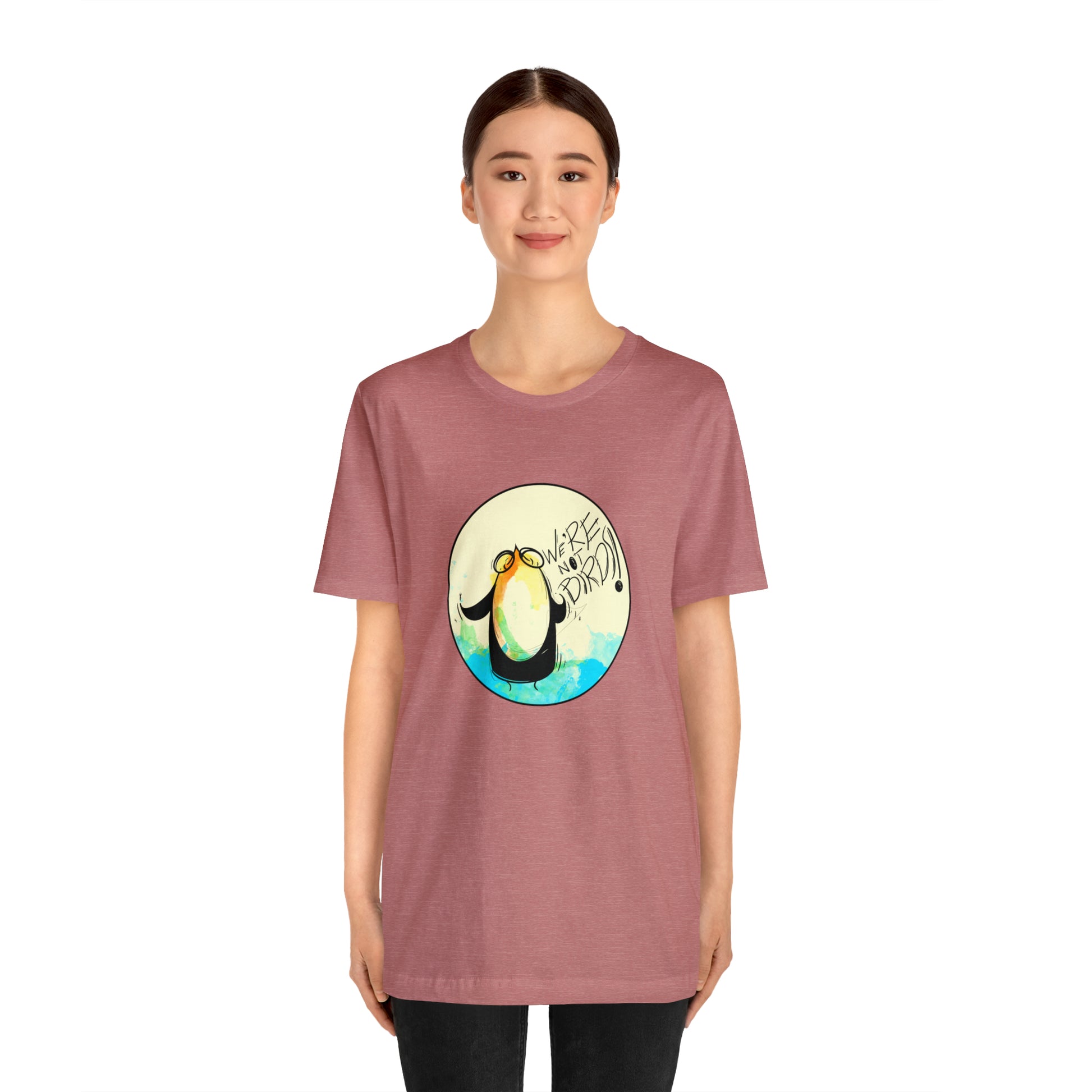 We're Not Birds! Jersey Short Sleeve Tee T-Shirt Printify   