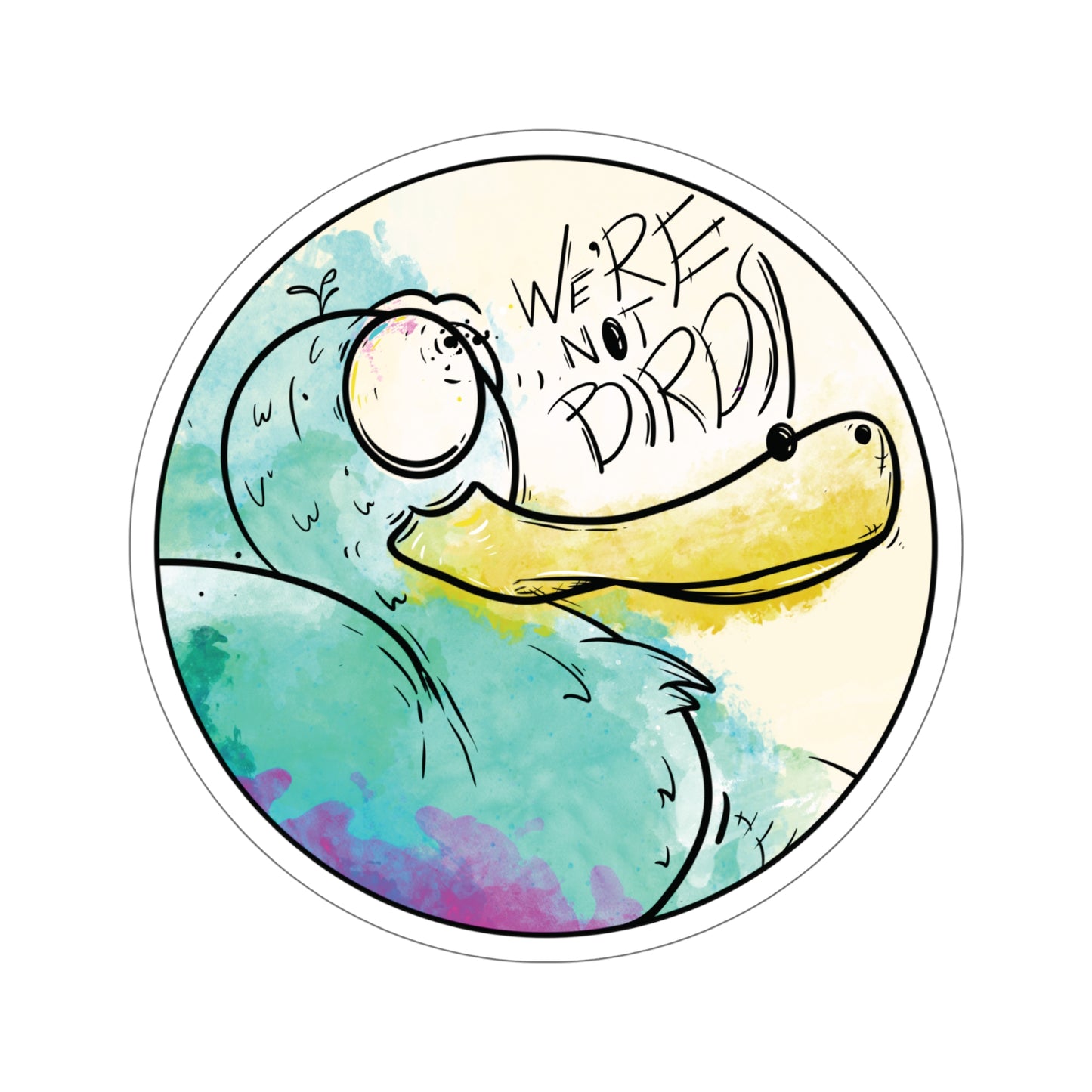 Duck Face Vinyl Sticker Paper products Printify 6" × 6" White 