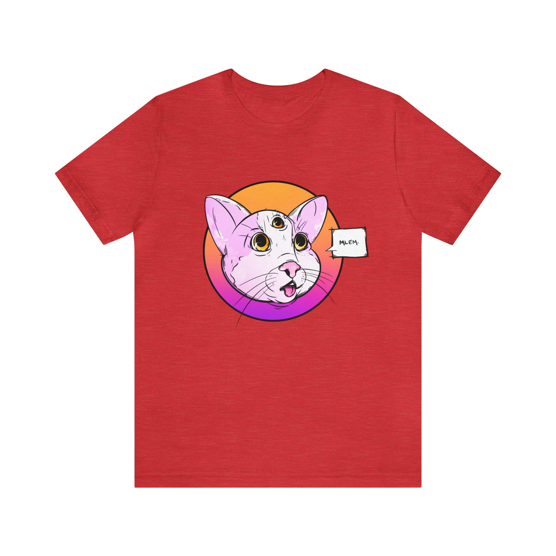 MLEM Cat Jersey Short Sleeve Tee T-Shirt Printify Heather Red S 