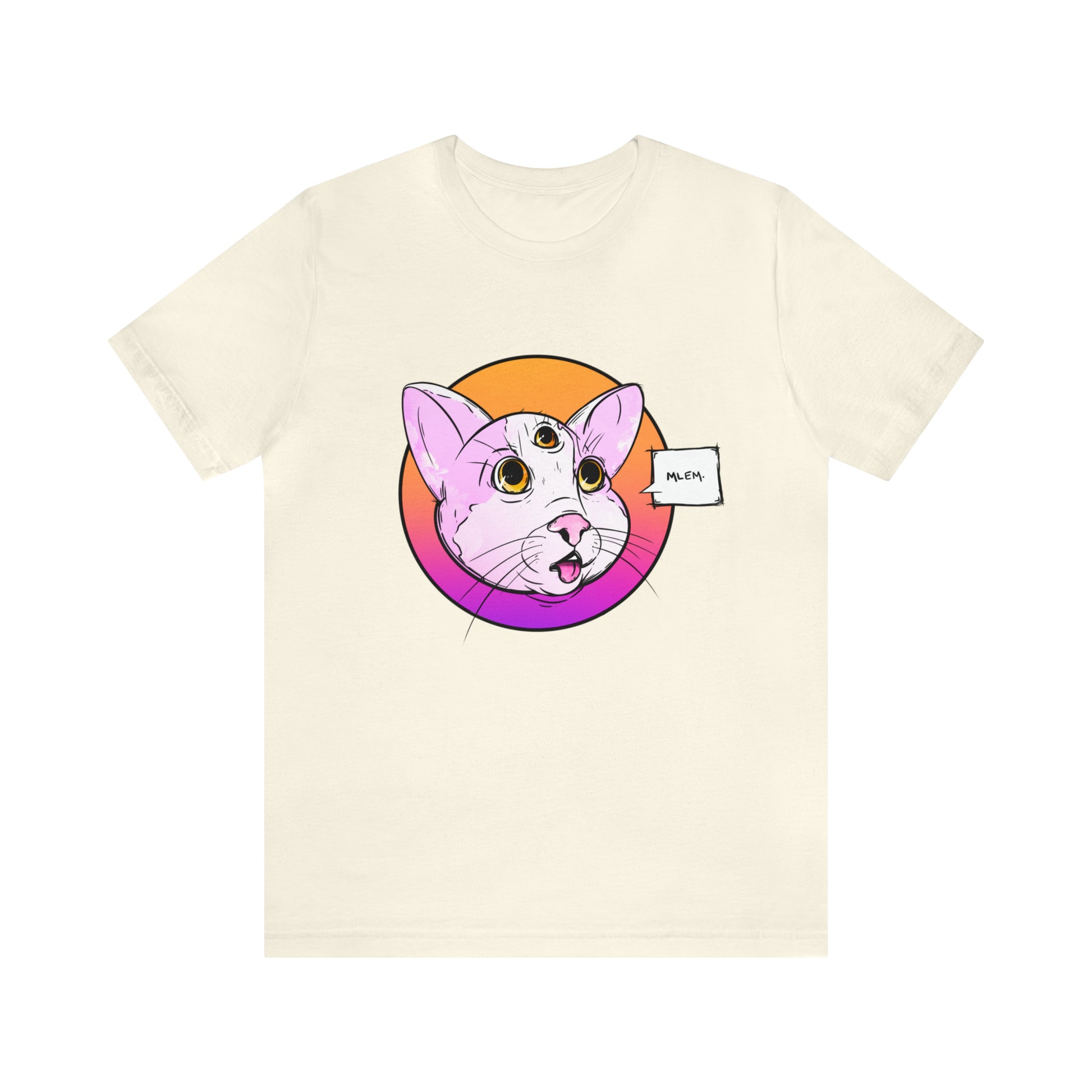 MLEM Cat Jersey Short Sleeve Tee T-Shirt Printify Natural S 