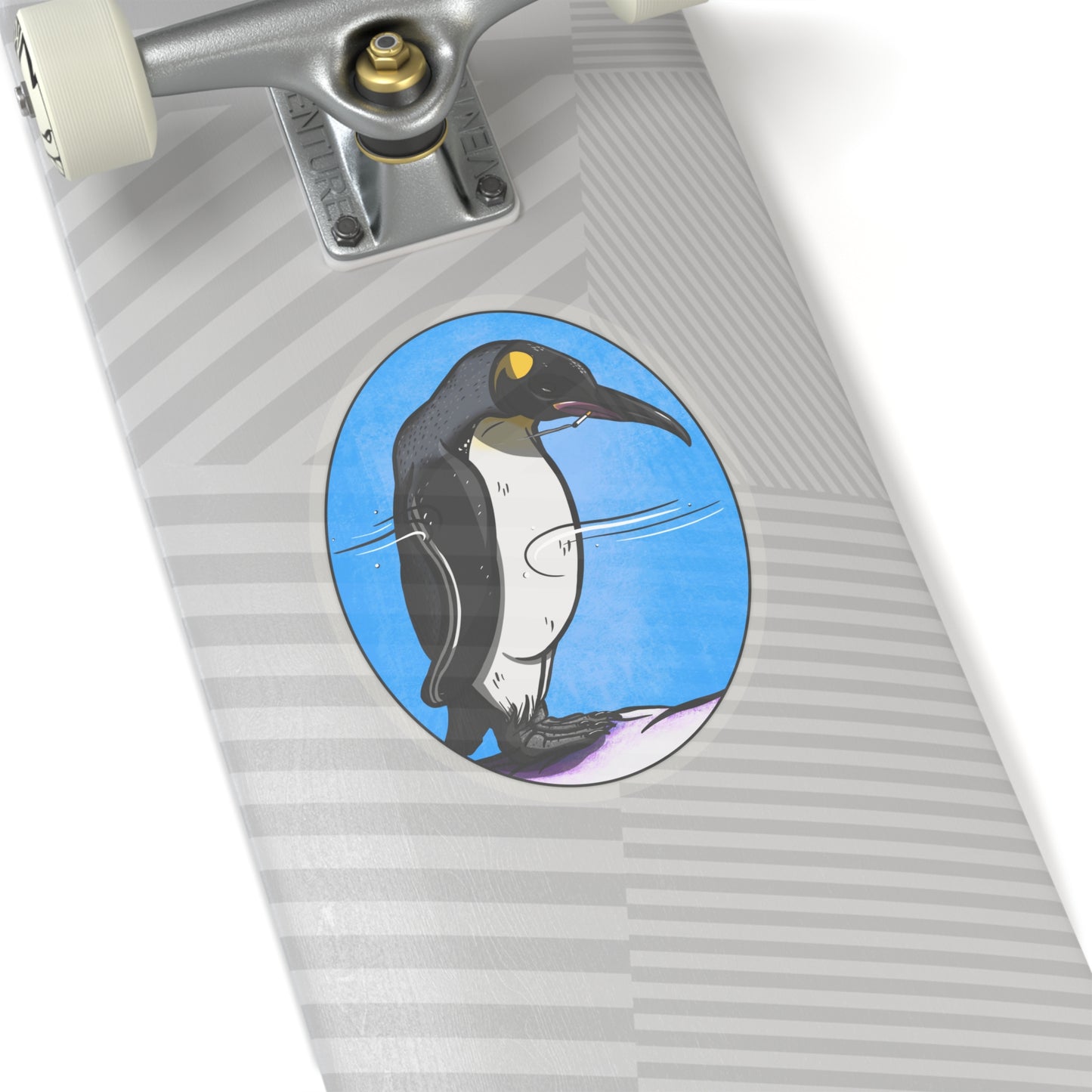 Nihilistic Penguin Vinyl Sticker Paper products Printify   