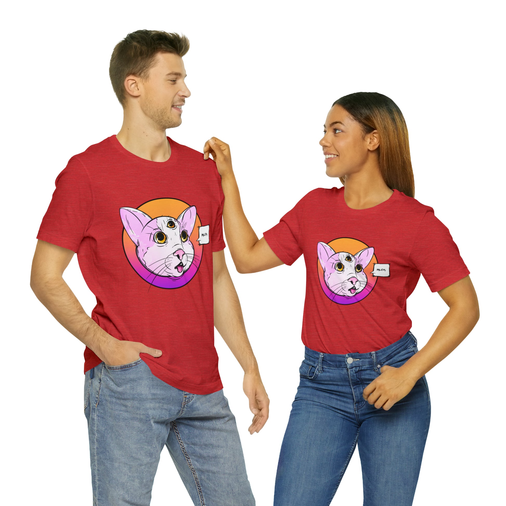 MLEM Cat Jersey Short Sleeve Tee T-Shirt Printify   