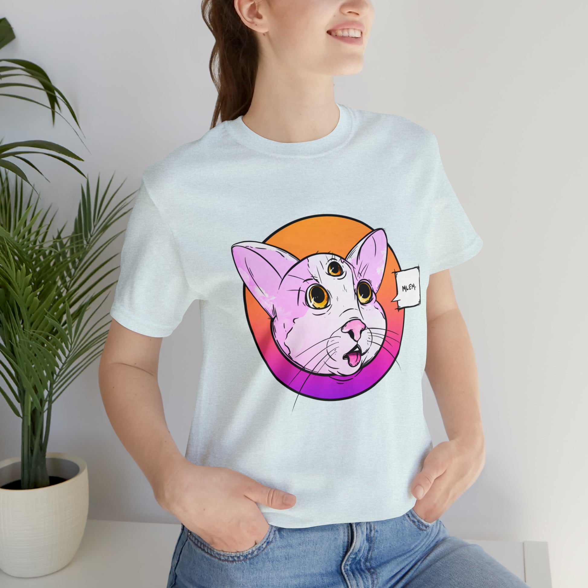 MLEM Cat Jersey Short Sleeve Tee T-Shirt Printify   