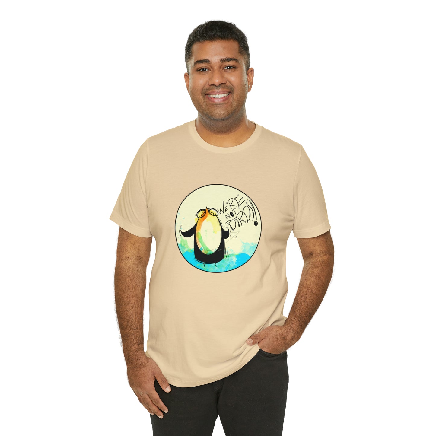 We're Not Birds! Jersey Short Sleeve Tee T-Shirt Printify   