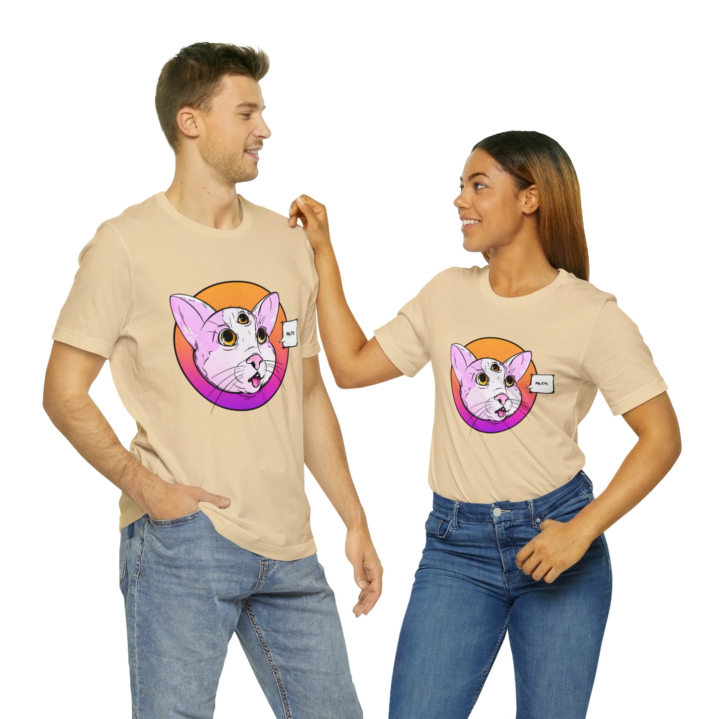 MLEM Cat Jersey Short Sleeve Tee T-Shirt Printify   